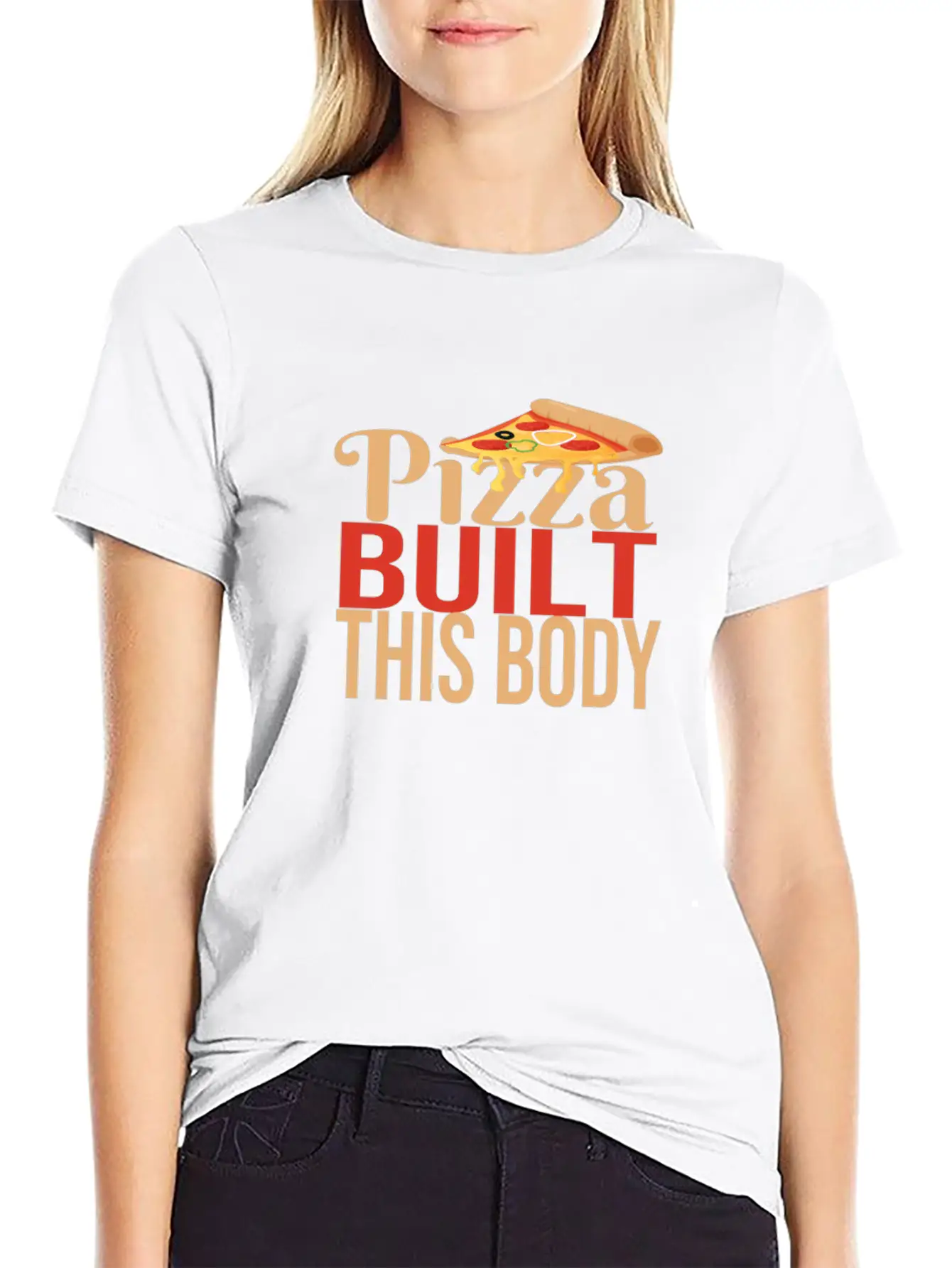 Pizza Built This Body Basic Graphic T-Shirt – Daily Comfort In Soft Cotton