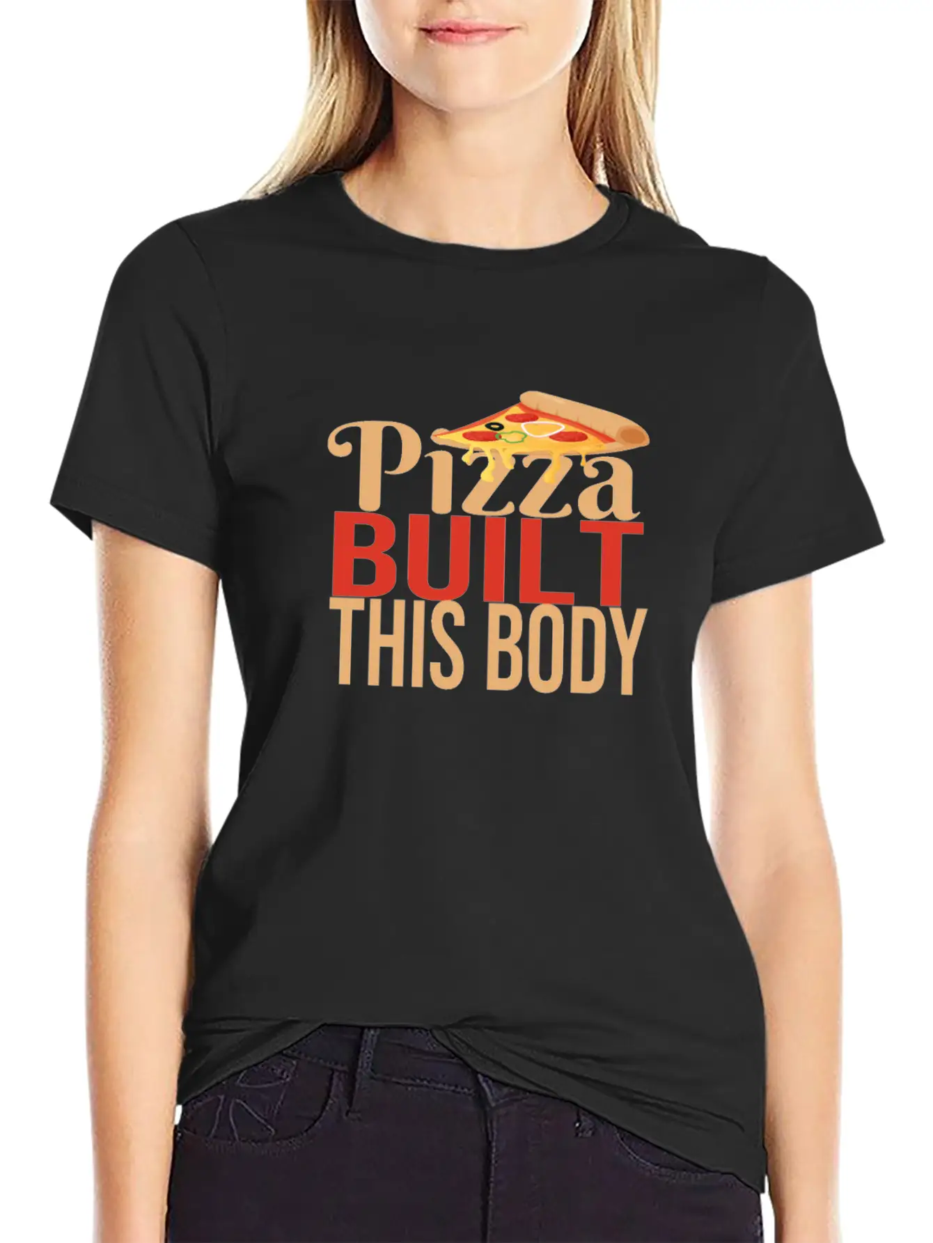 Pizza Built This Body Basic Graphic T-Shirt – Daily Comfort In Soft Cotton