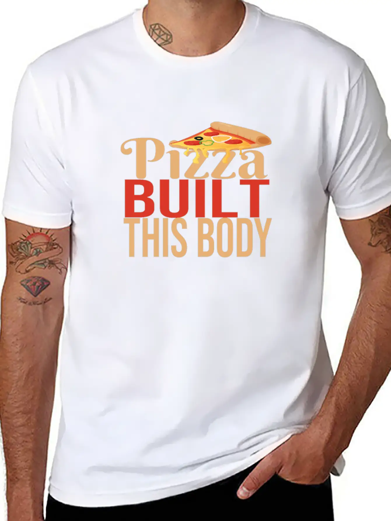 Pizza Built This Body Basic Graphic T-Shirt – Daily Comfort In Soft Cotton