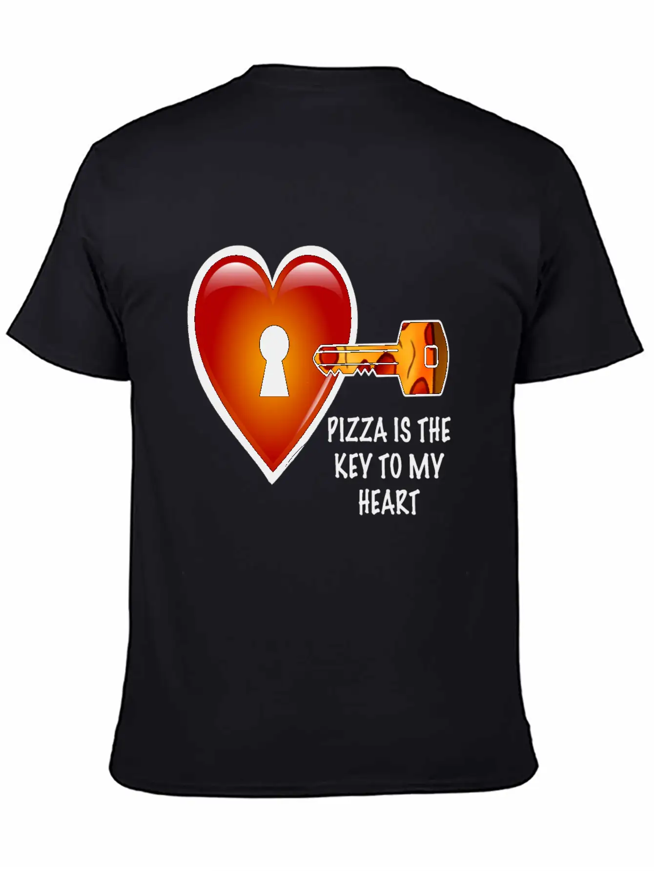 Pizza Is The Key To My Heart Unisex Short Sleeve Soft Cotton T-Shirt – Casual Everyday Wear