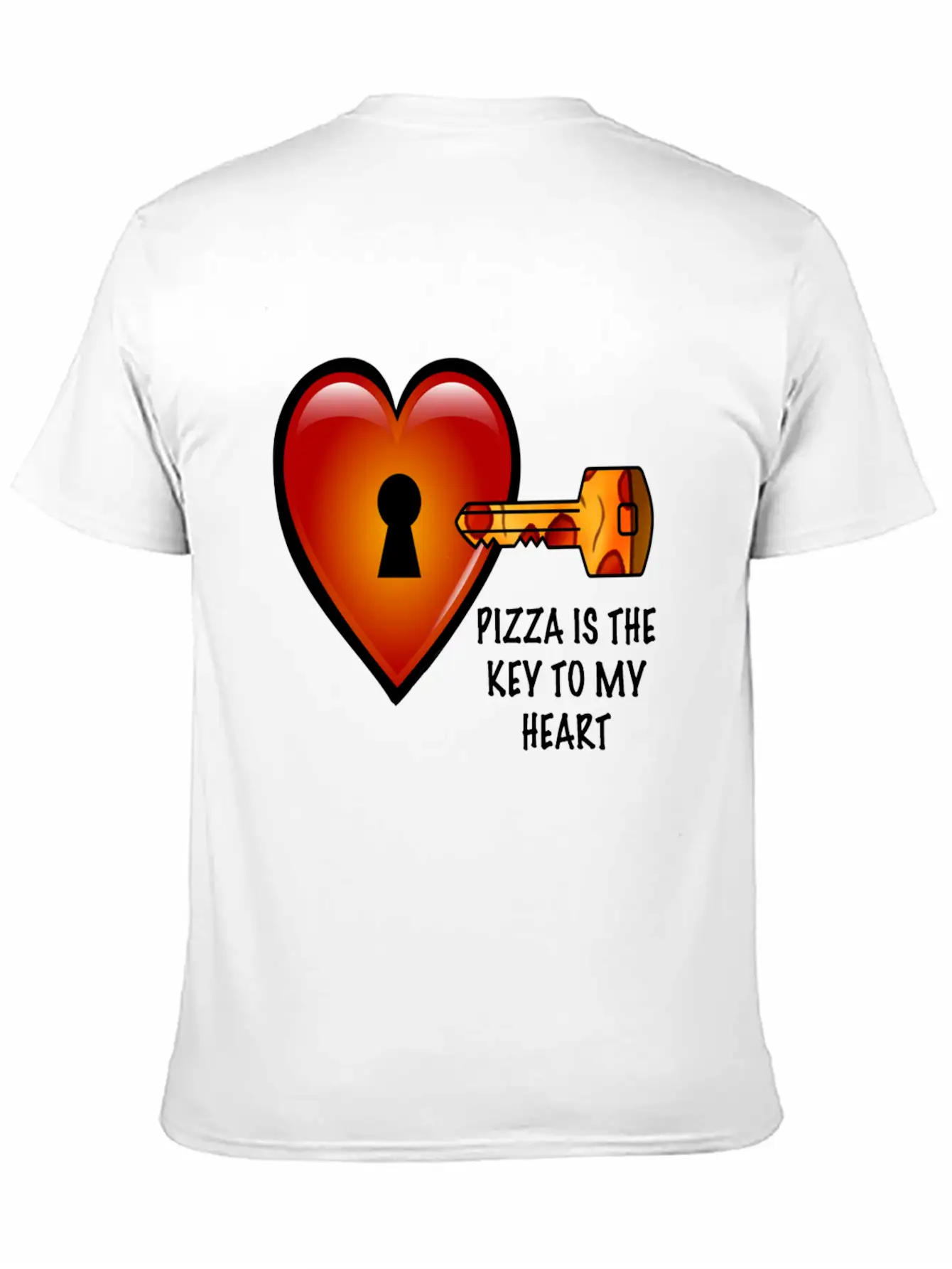 Pizza Is The Key To My Heart Unisex Short Sleeve Soft Cotton T-Shirt – Casual Everyday Wear