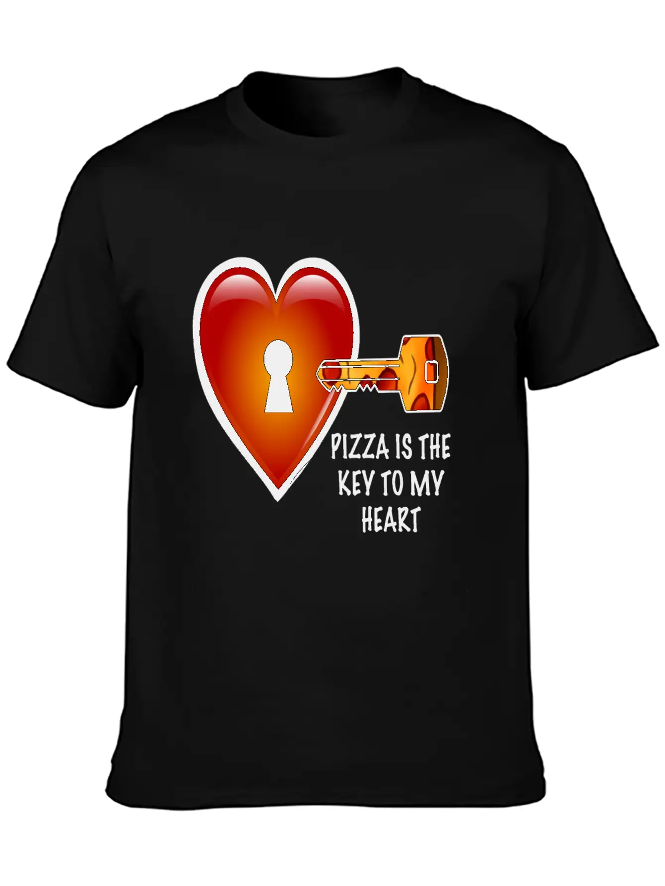 Pizza Is The Key To My Heart Unisex Short Sleeve Soft Cotton T-Shirt – Casual Everyday Wear