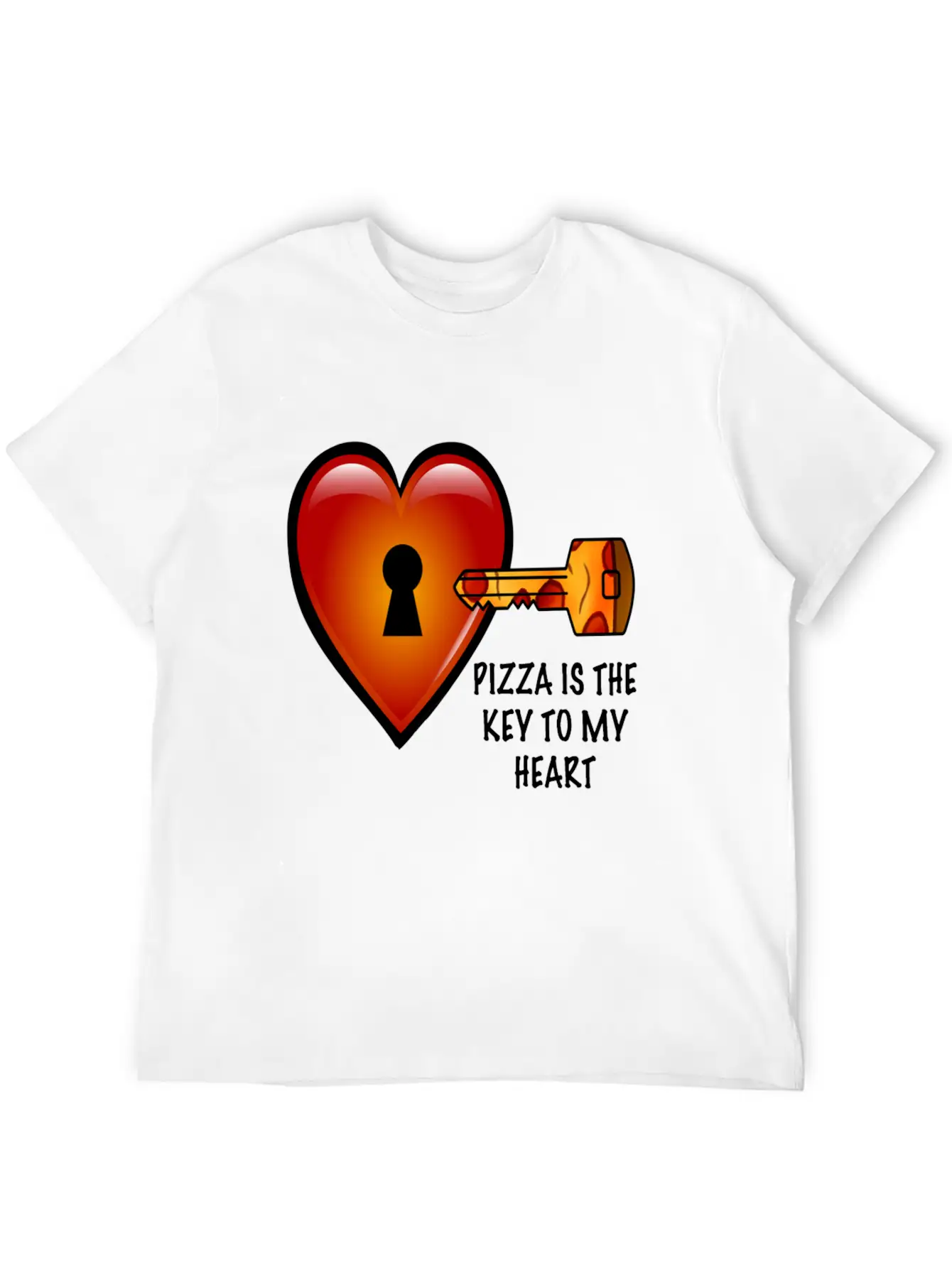 Pizza Is The Key To My Heart Unisex Short Sleeve Soft Cotton T-Shirt – Casual Everyday Wear