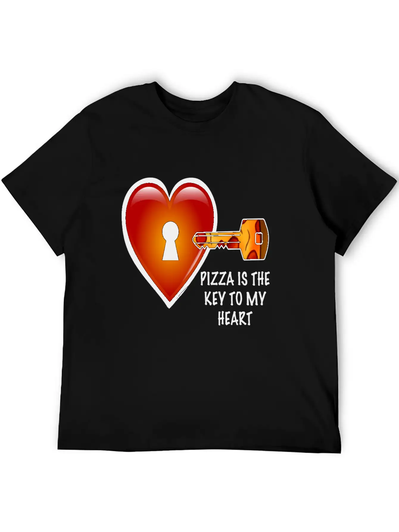 Pizza Is The Key To My Heart Unisex Short Sleeve Soft Cotton T-Shirt – Casual Everyday Wear