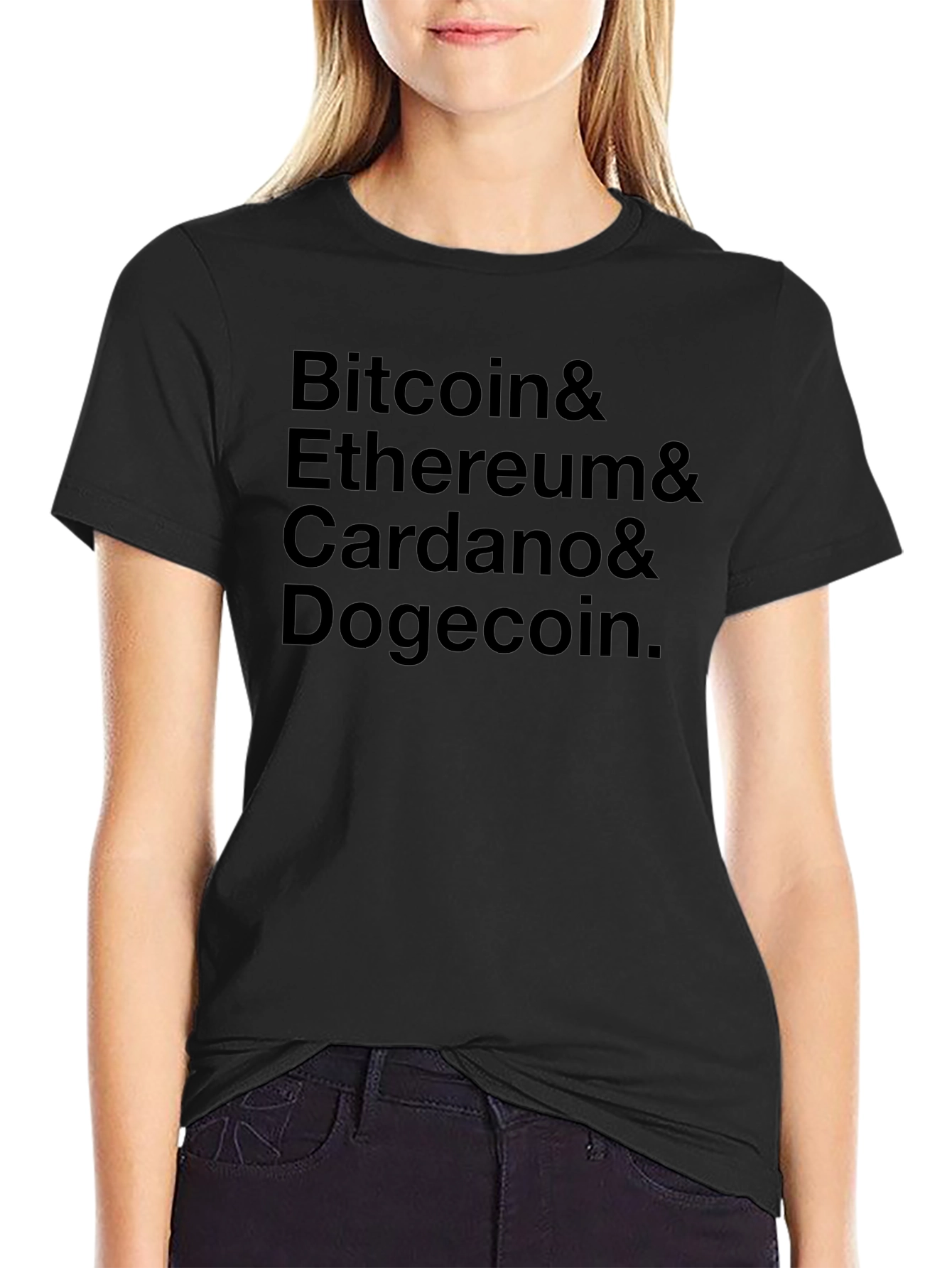 Crypto Fan T-Shirt: Bitcoin Ethereum Cardano Dogecoin