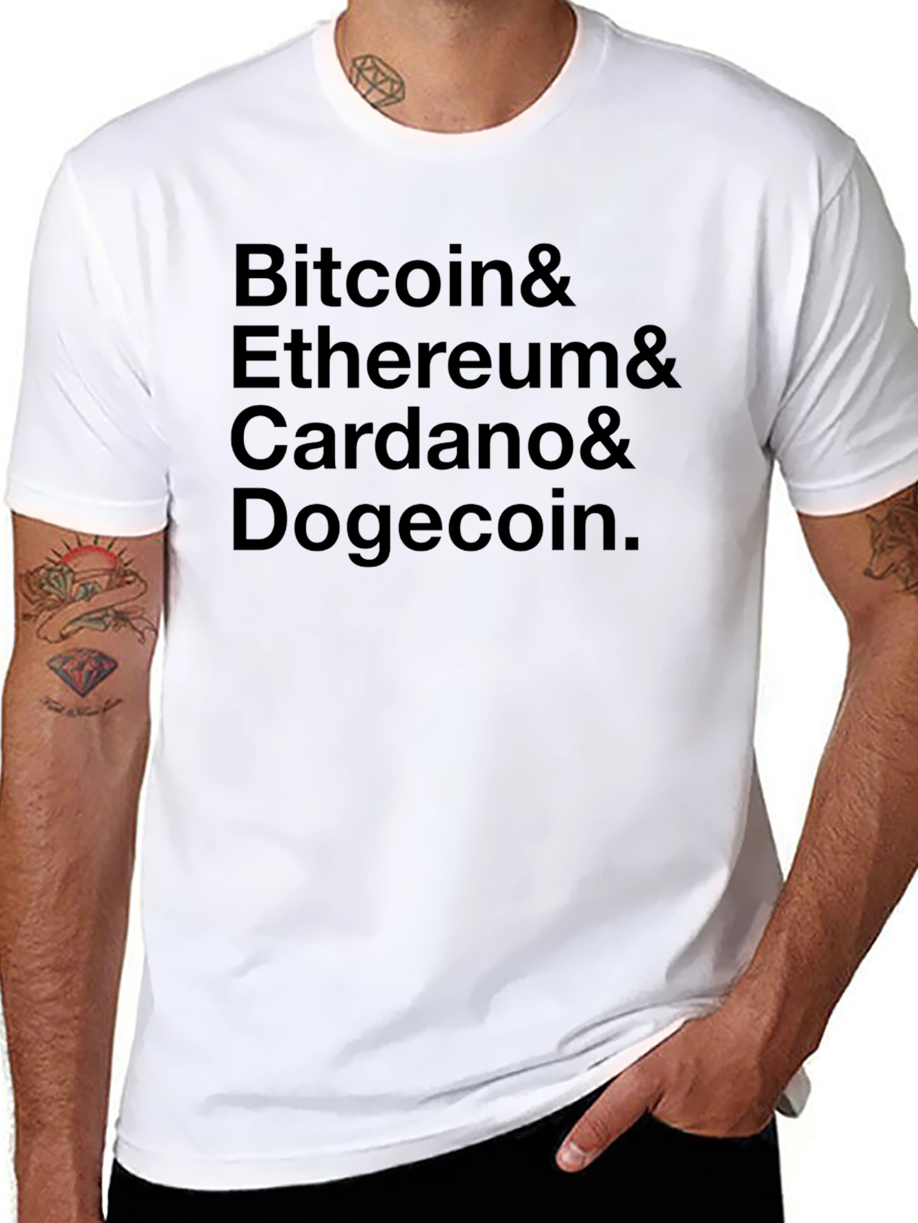 Crypto Fan T-Shirt: Bitcoin Ethereum Cardano Dogecoin