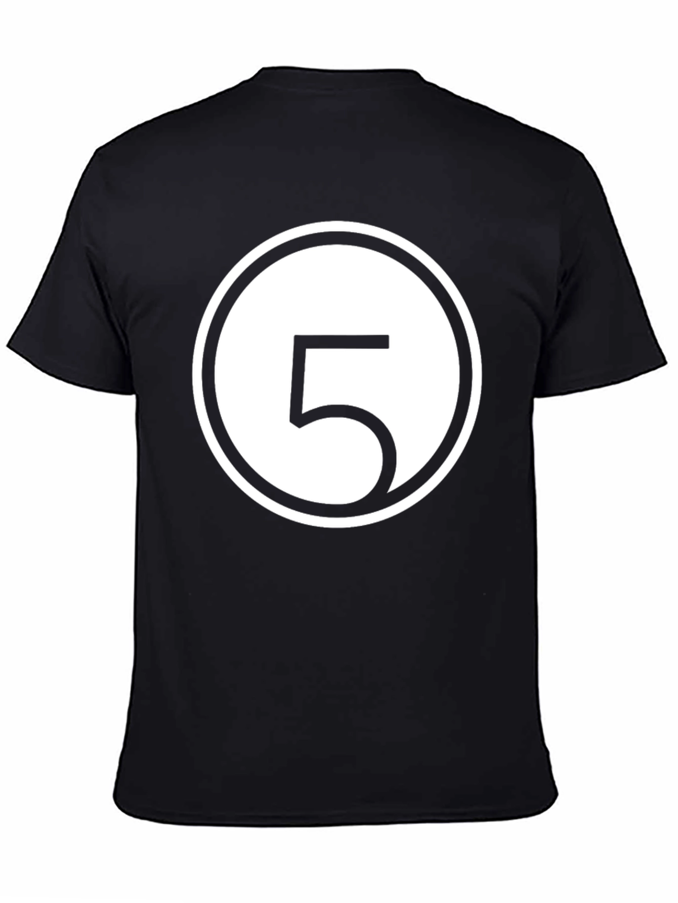 Number 5 Graphic T-Shirt - Casual Black Tee