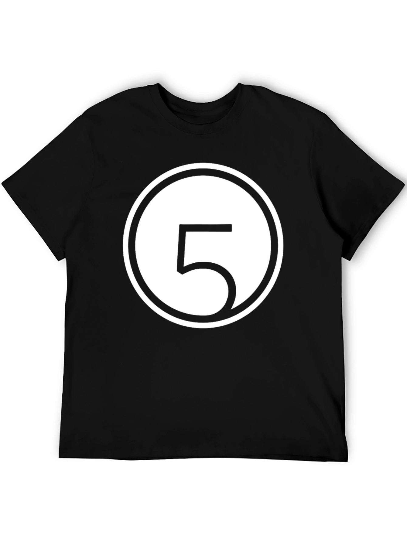 Number 5 Graphic T-Shirt - Casual Black Tee