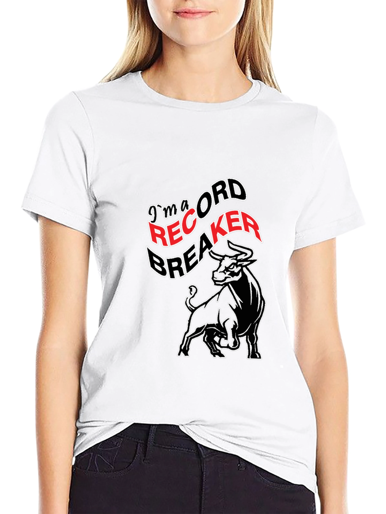 Record Breaker Bull Graphic T-Shirt