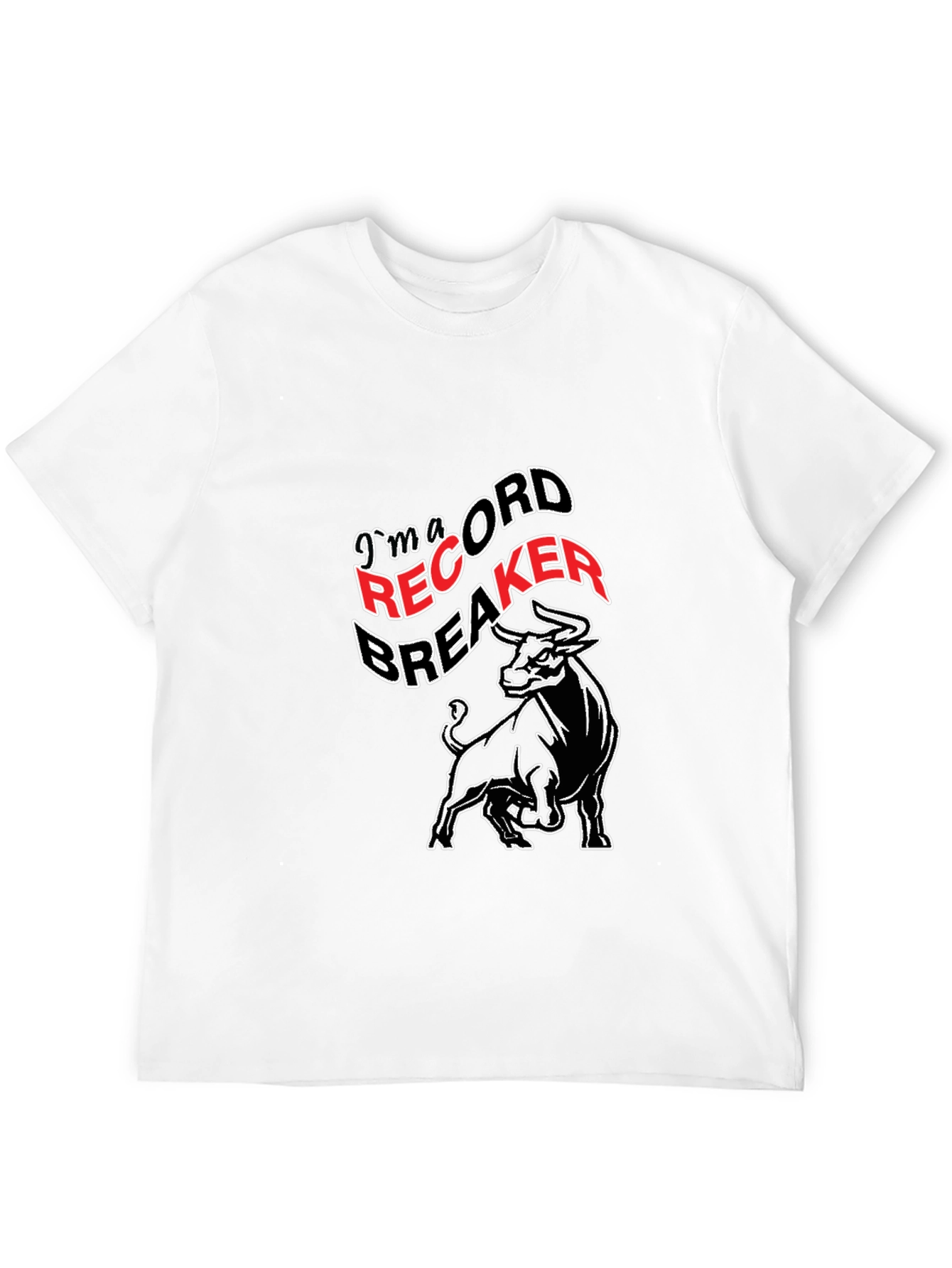 Record Breaker Bull Graphic T-Shirt
