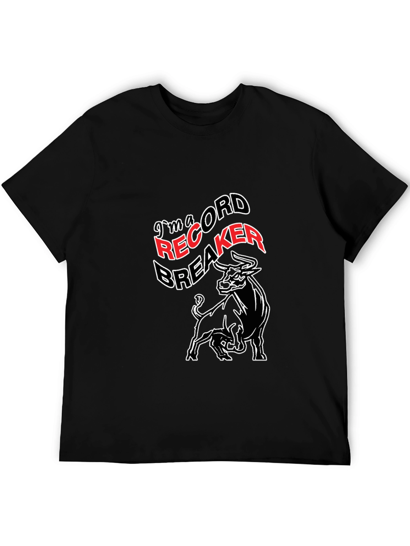 Record Breaker Bull Graphic T-Shirt