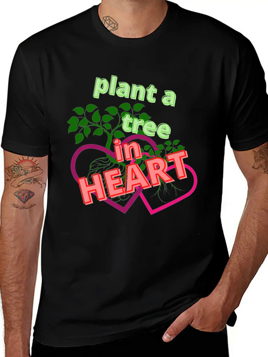 Plant A Tree In Heart Essential Unisex Summer Tee – Soft Cotton Casual Fit