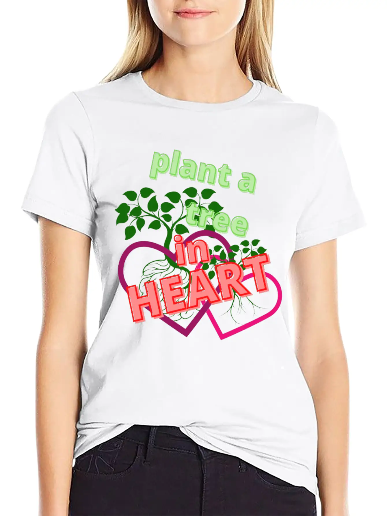 Plant A Tree In Heart Essential Unisex Summer Tee – Soft Cotton Casual Fit