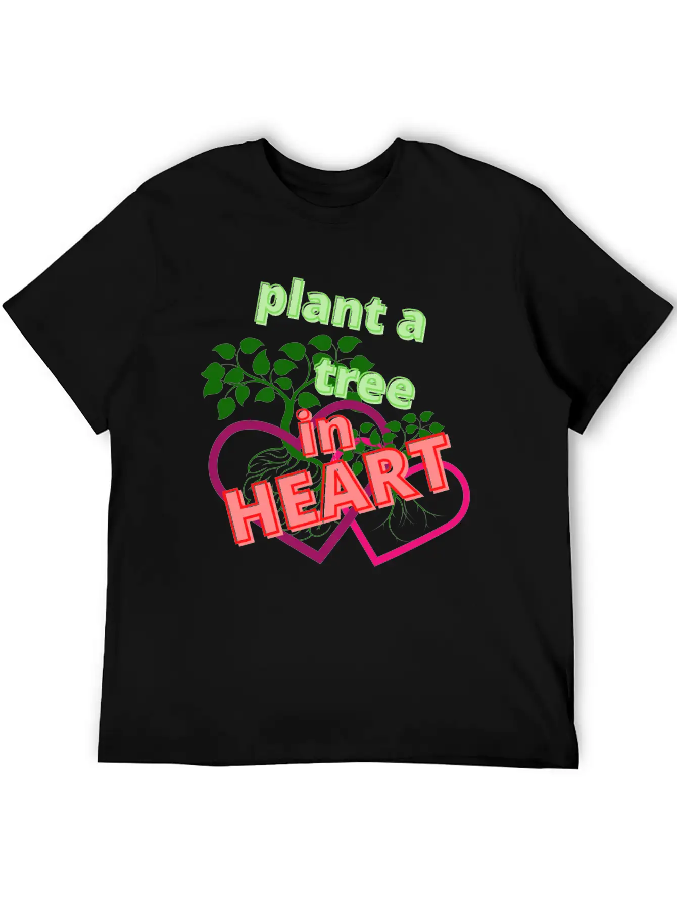 Plant A Tree In Heart Essential Unisex Summer Tee – Soft Cotton Casual Fit