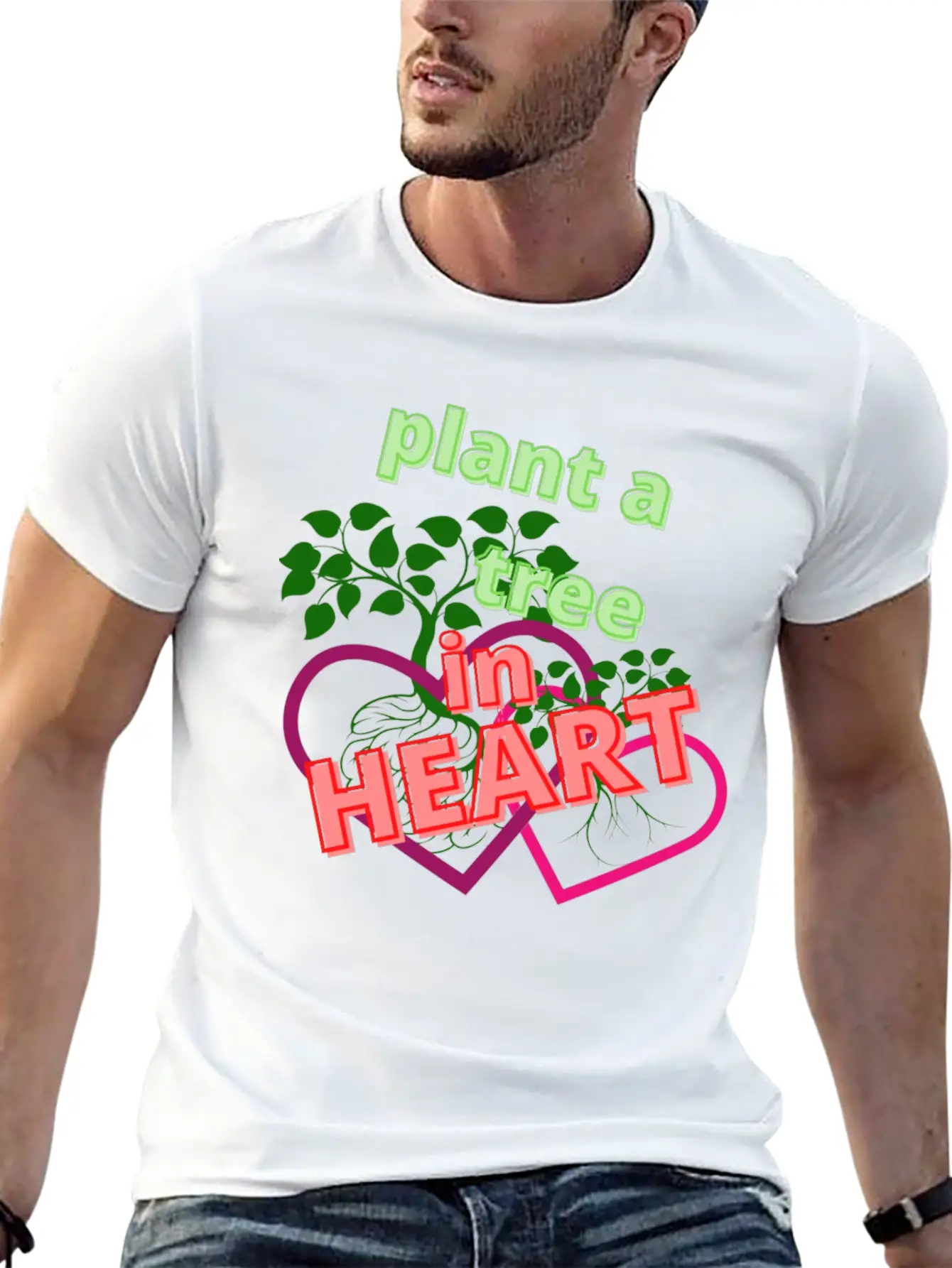 Plant A Tree In Heart Essential Unisex Summer Tee – Soft Cotton Casual Fit