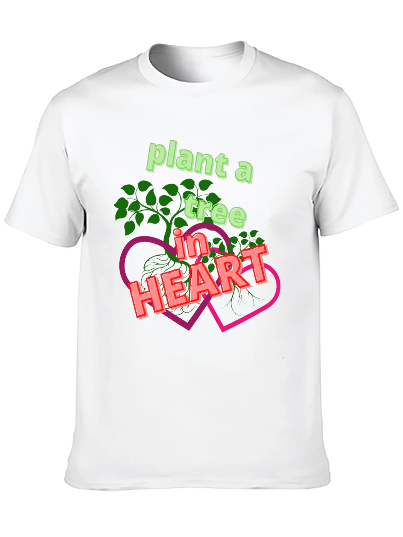 Plant A Tree In Heart Essential Unisex Summer Tee – Soft Cotton Casual Fit