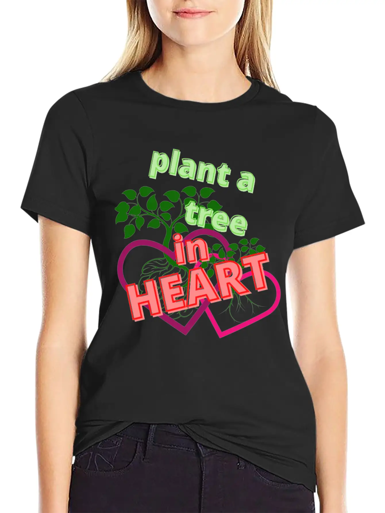 Plant A Tree In Heart Essential Unisex Summer Tee – Soft Cotton Casual Fit