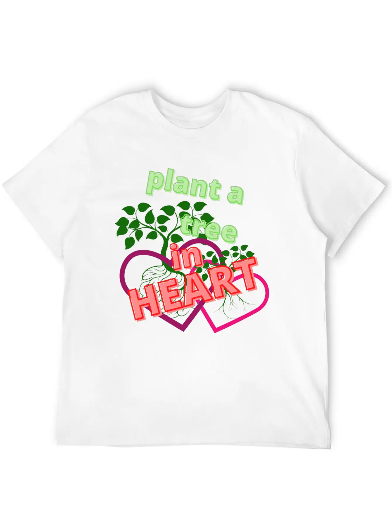 Plant A Tree In Heart Essential Unisex Summer Tee – Soft Cotton Casual Fit