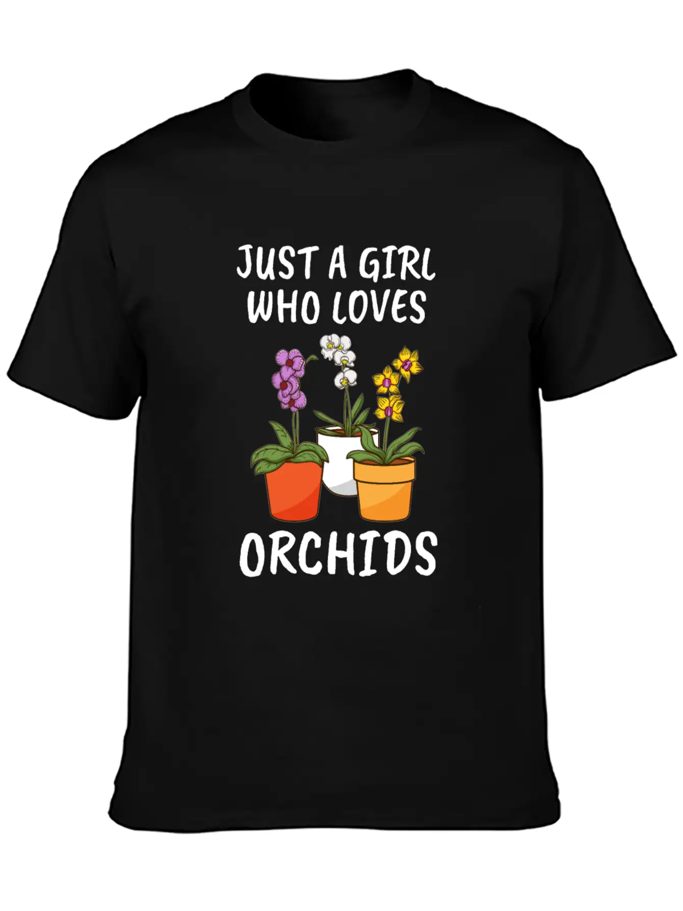 Plant Lover Florist Just A Girl Who Loves Orchids Unisex Short Sleeve Soft Cotton T-Shirt – Casual Everyday Wear