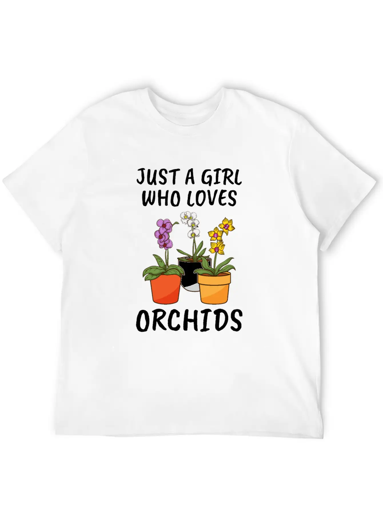 Plant Lover Florist Just A Girl Who Loves Orchids Unisex Short Sleeve Soft Cotton T-Shirt – Casual Everyday Wear