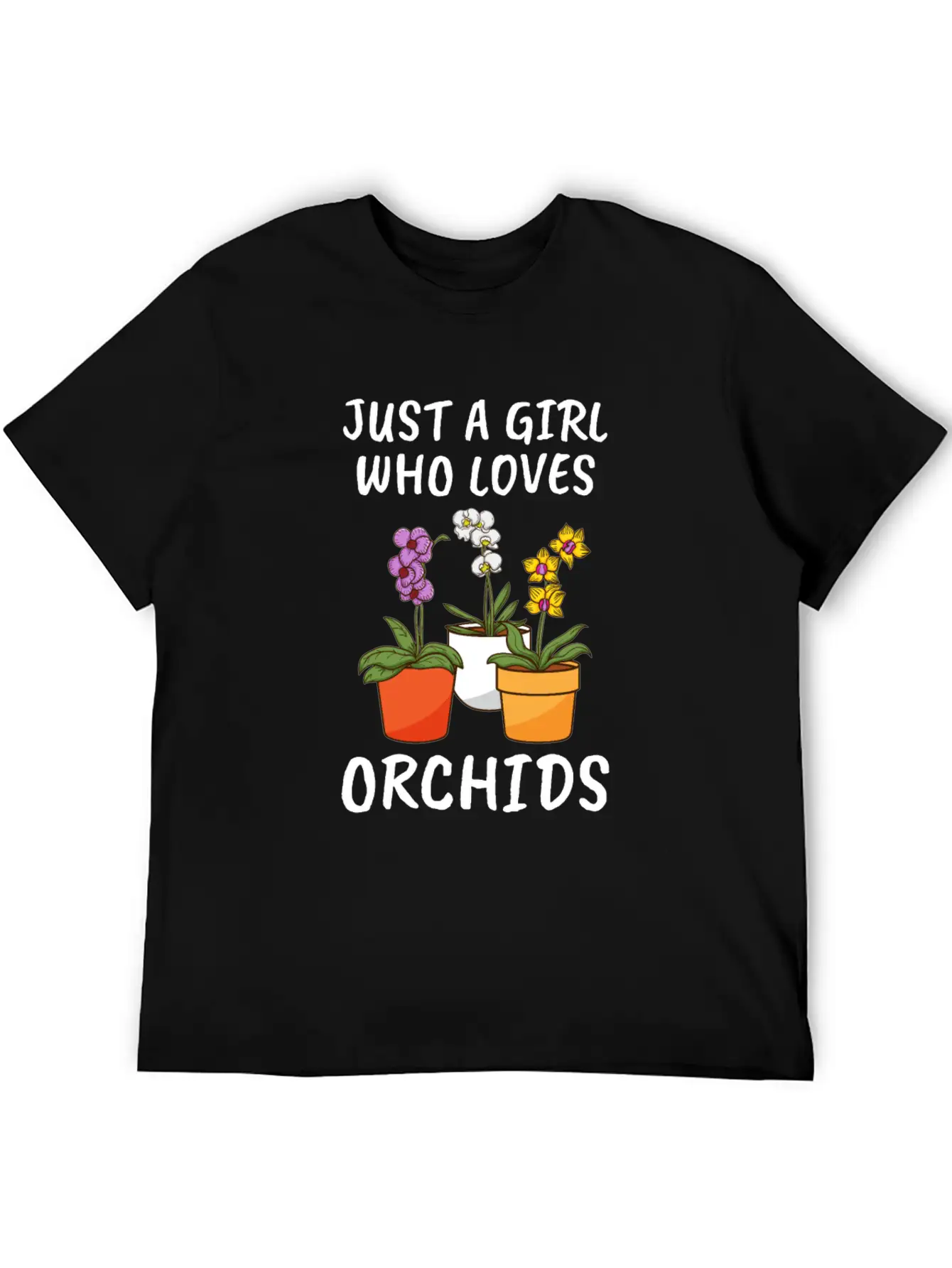 Plant Lover Florist Just A Girl Who Loves Orchids Unisex Short Sleeve Soft Cotton T-Shirt – Casual Everyday Wear