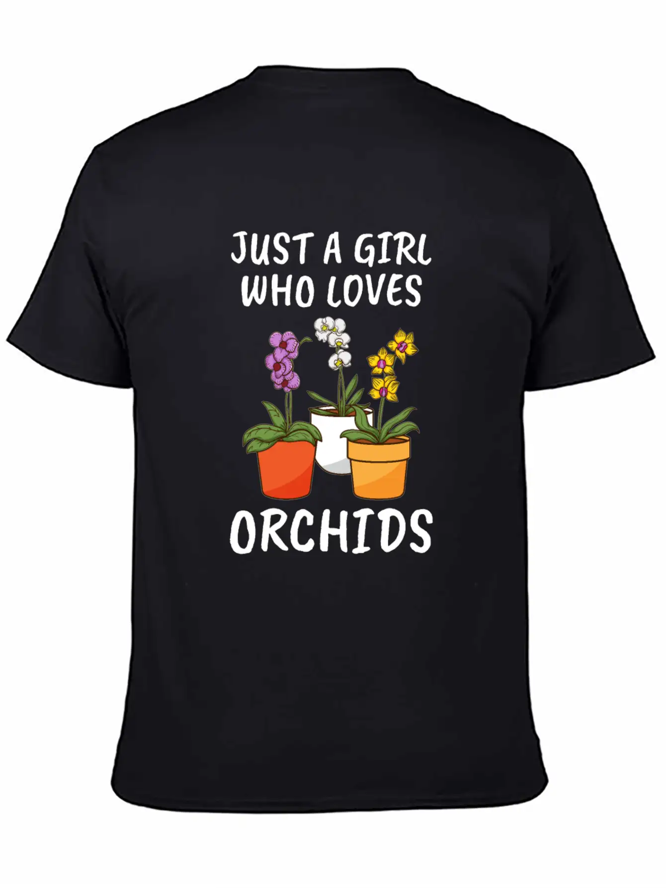 Plant Lover Florist Just A Girl Who Loves Orchids Unisex Short Sleeve Soft Cotton T-Shirt – Casual Everyday Wear