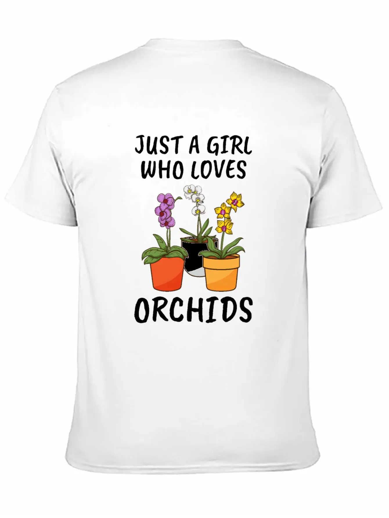 Plant Lover Florist Just A Girl Who Loves Orchids Unisex Short Sleeve Soft Cotton T-Shirt – Casual Everyday Wear