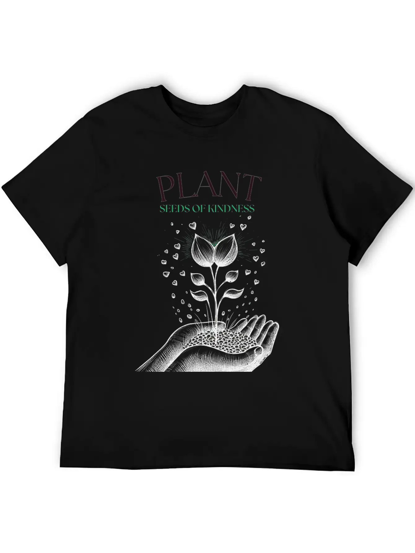 Plant Seeds Of Kindness Unisex Short Sleeve Soft Cotton T-Shirt – Casual Everyday Wear