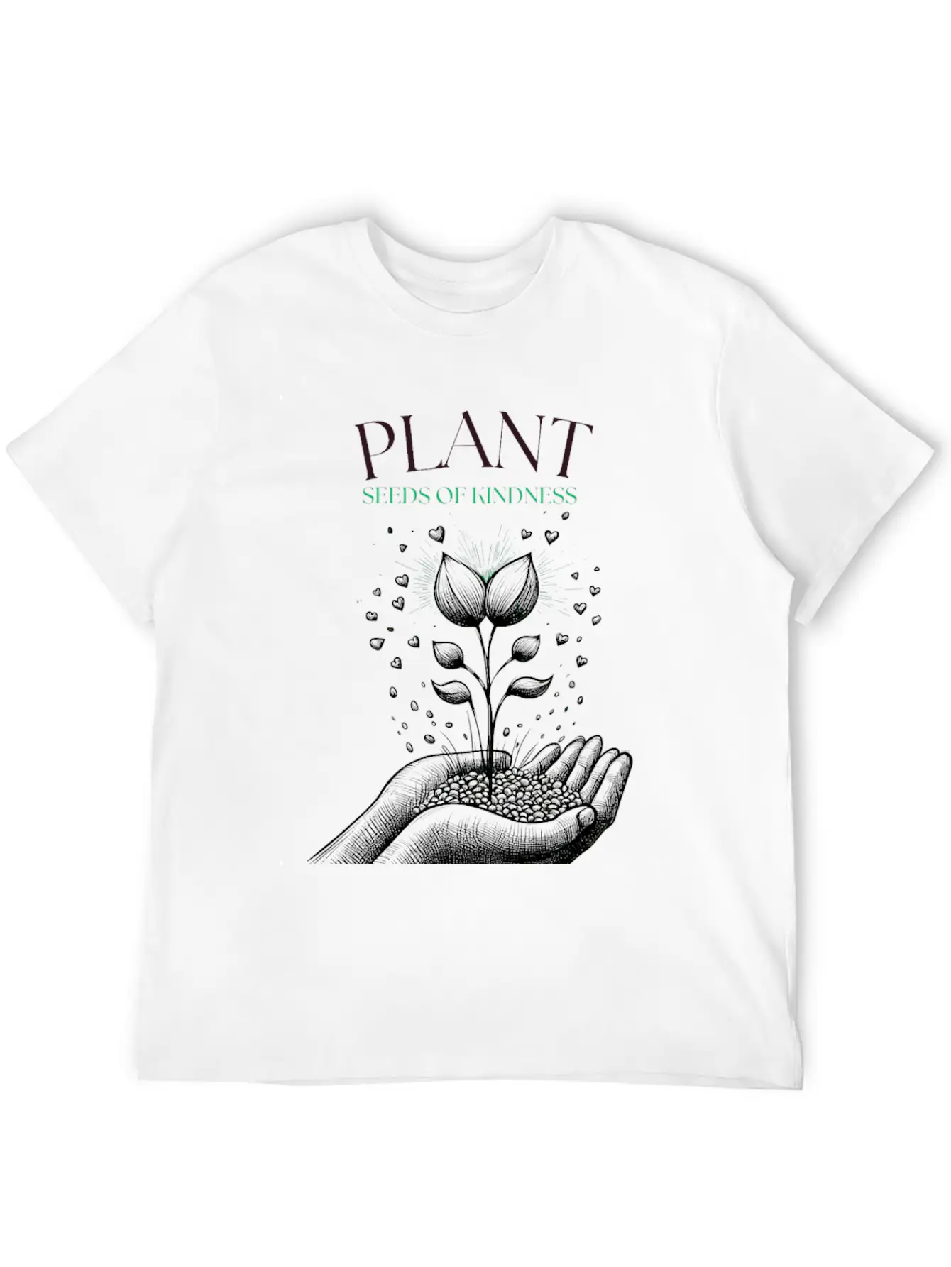 Plant Seeds Of Kindness Unisex Short Sleeve Soft Cotton T-Shirt – Casual Everyday Wear