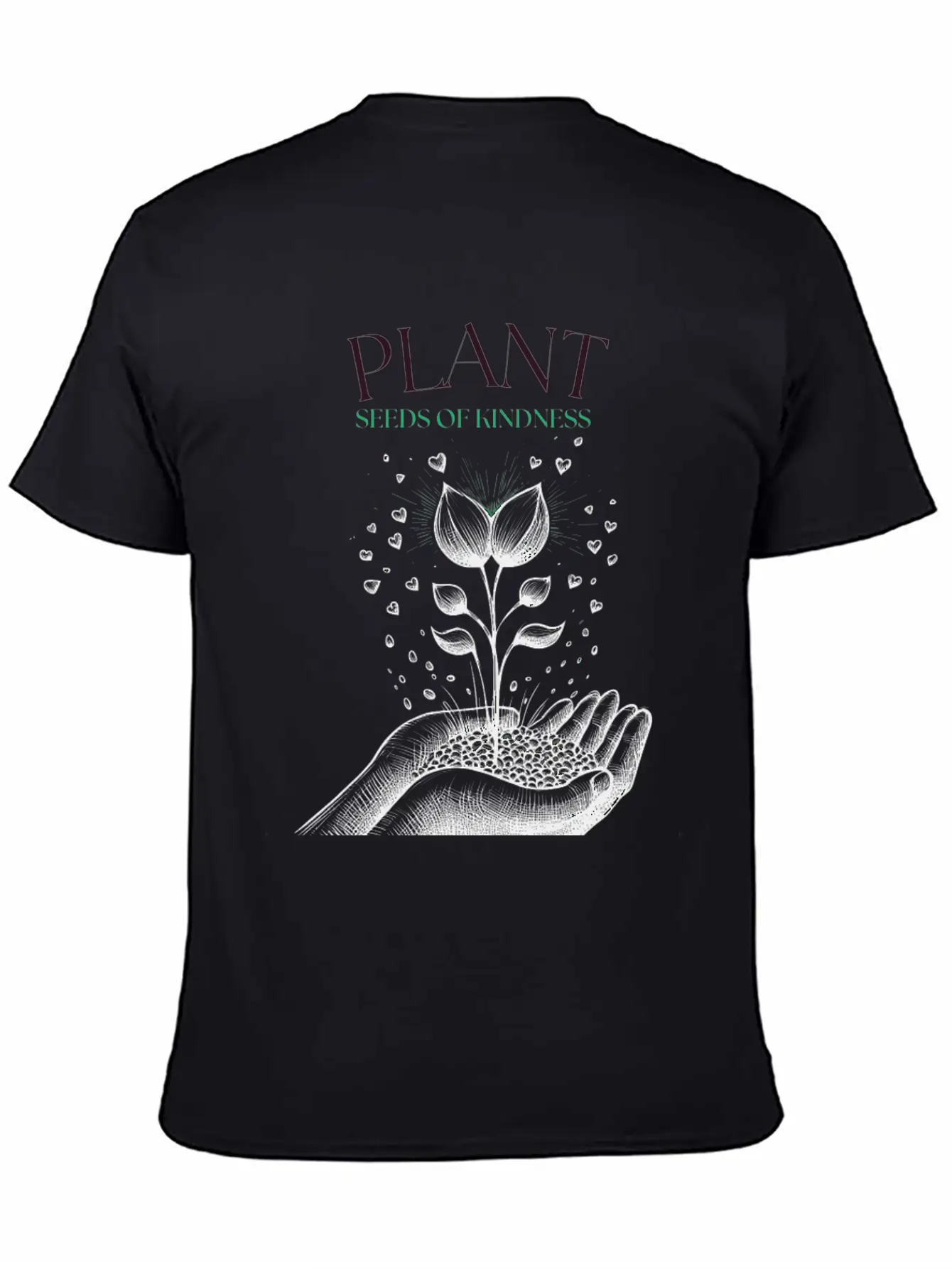 Plant Seeds Of Kindness Unisex Short Sleeve Soft Cotton T-Shirt – Casual Everyday Wear