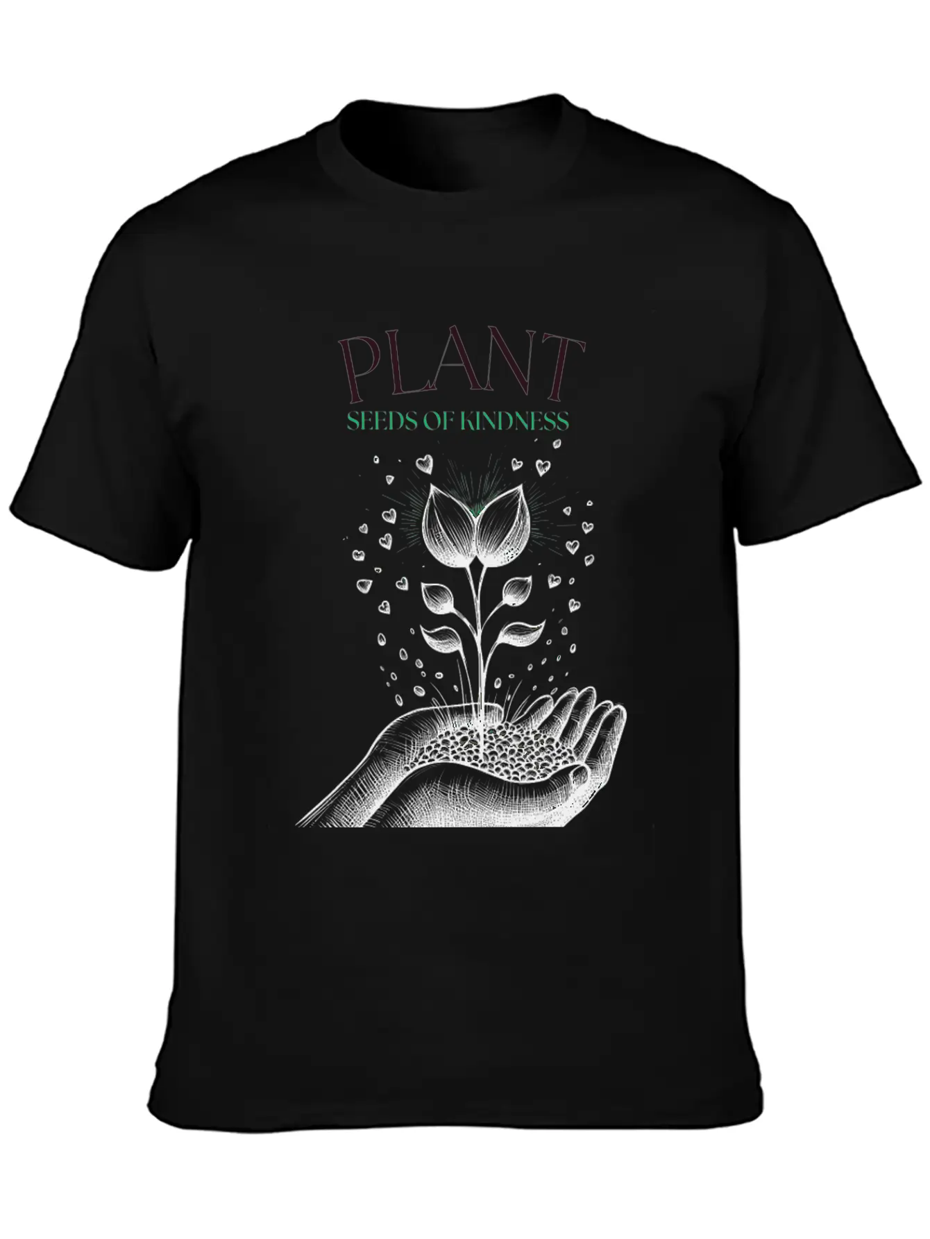 Plant Seeds Of Kindness Unisex Short Sleeve Soft Cotton T-Shirt – Casual Everyday Wear