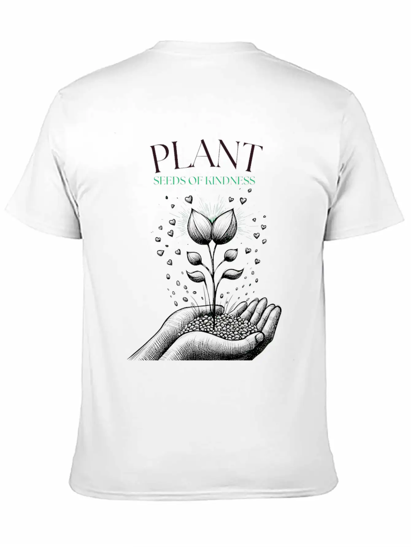 Plant Seeds Of Kindness Unisex Short Sleeve Soft Cotton T-Shirt – Casual Everyday Wear