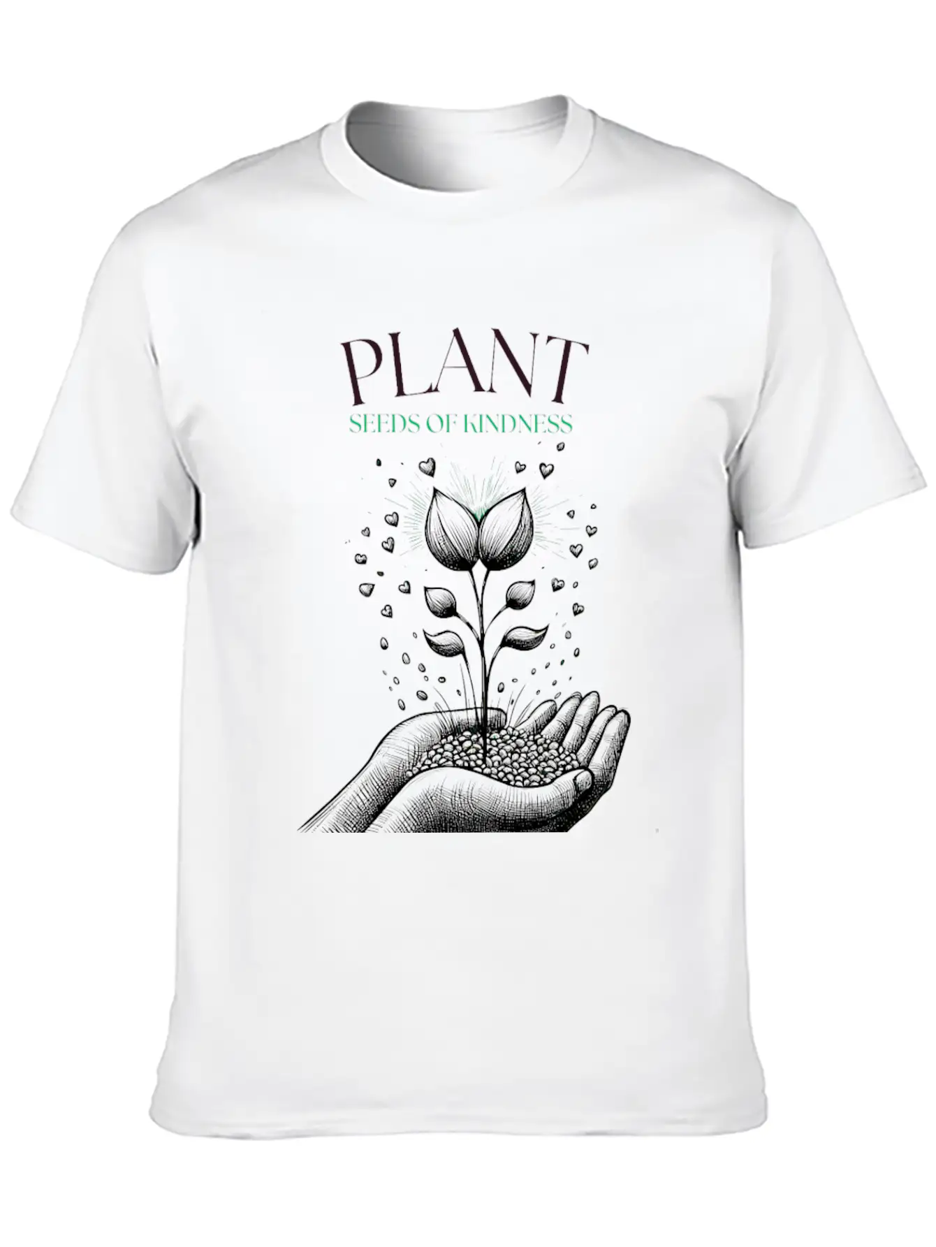 Plant Seeds Of Kindness Unisex Short Sleeve Soft Cotton T-Shirt – Casual Everyday Wear
