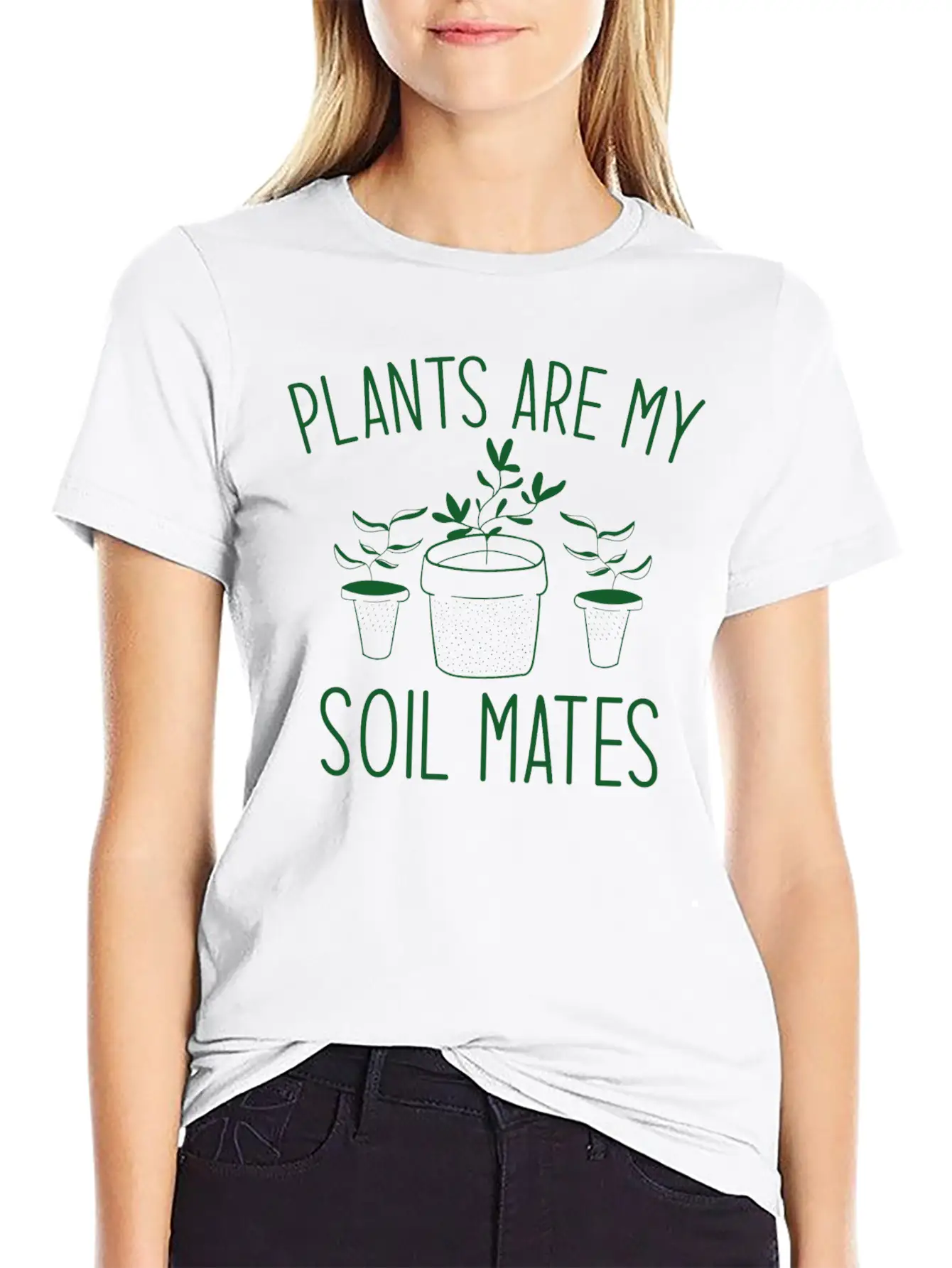 Plants Are My Soil Mates Unisex Short Sleeve Soft Cotton T-Shirt – Casual Everyday Wear