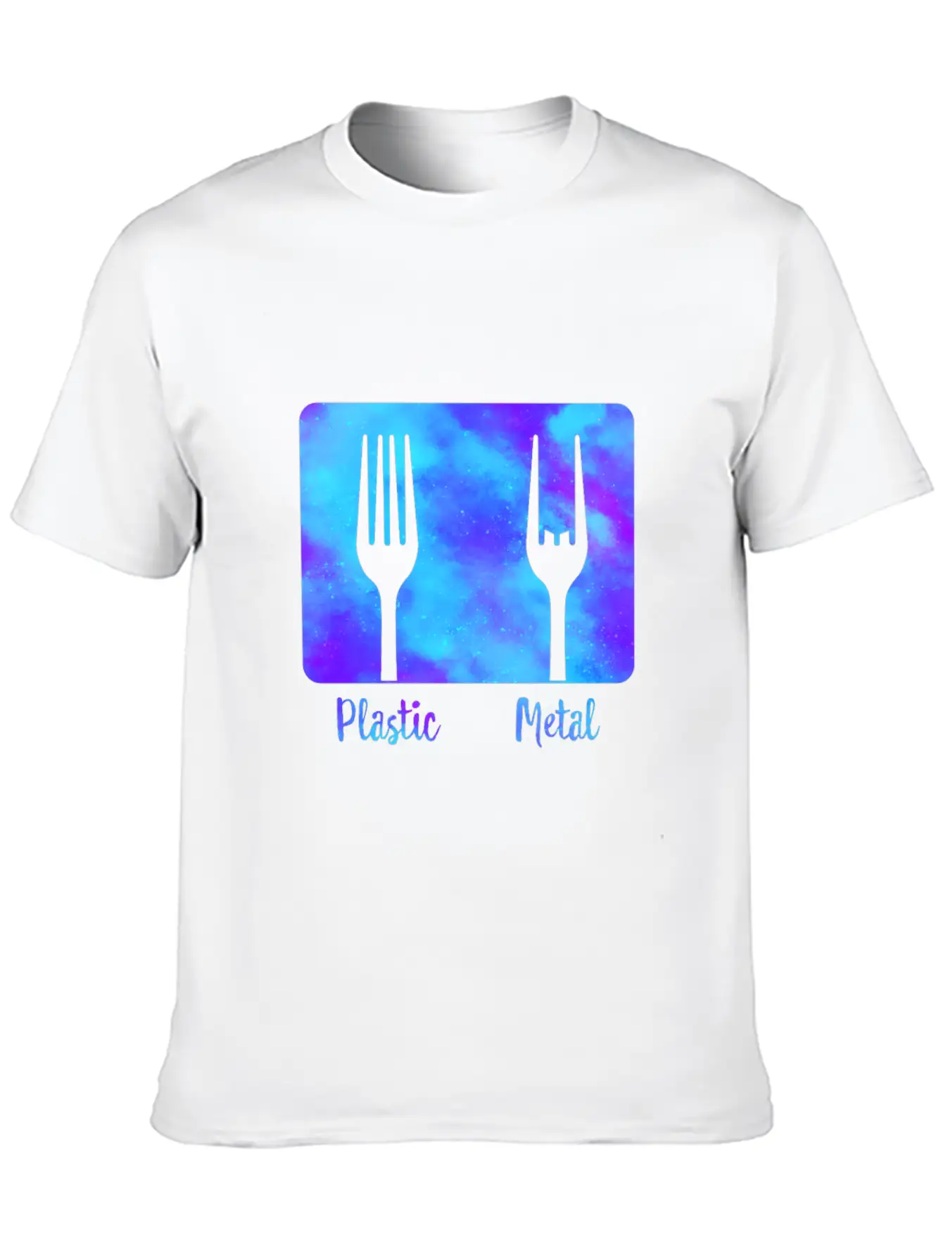 Plastic Fork Metal Fork Fun Shirt, Metal Music Stylish Everyday T-Shirt – Unisex Basic Cotton Tee