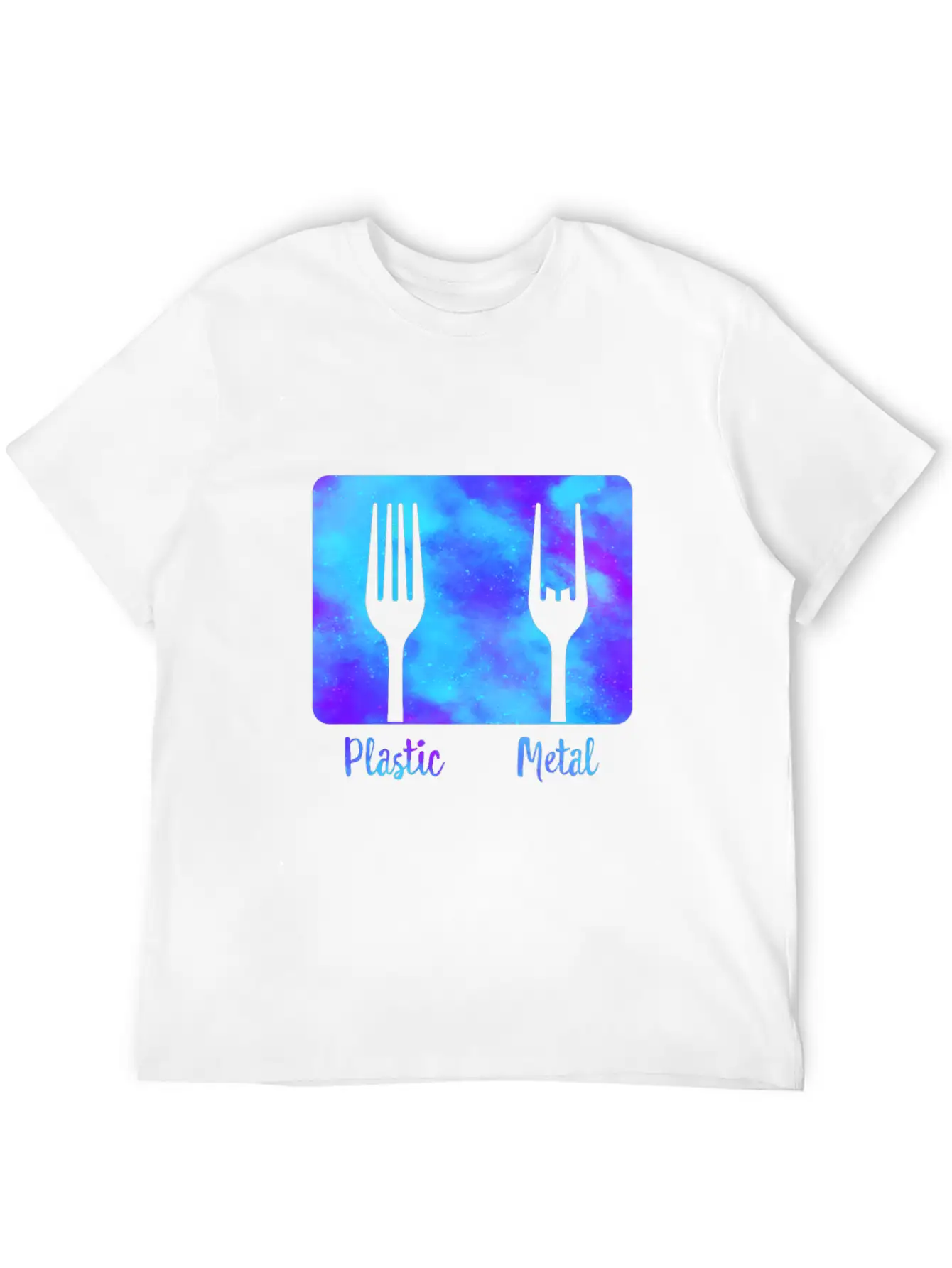 Plastic Fork Metal Fork Fun Shirt, Metal Music Stylish Everyday T-Shirt – Unisex Basic Cotton Tee