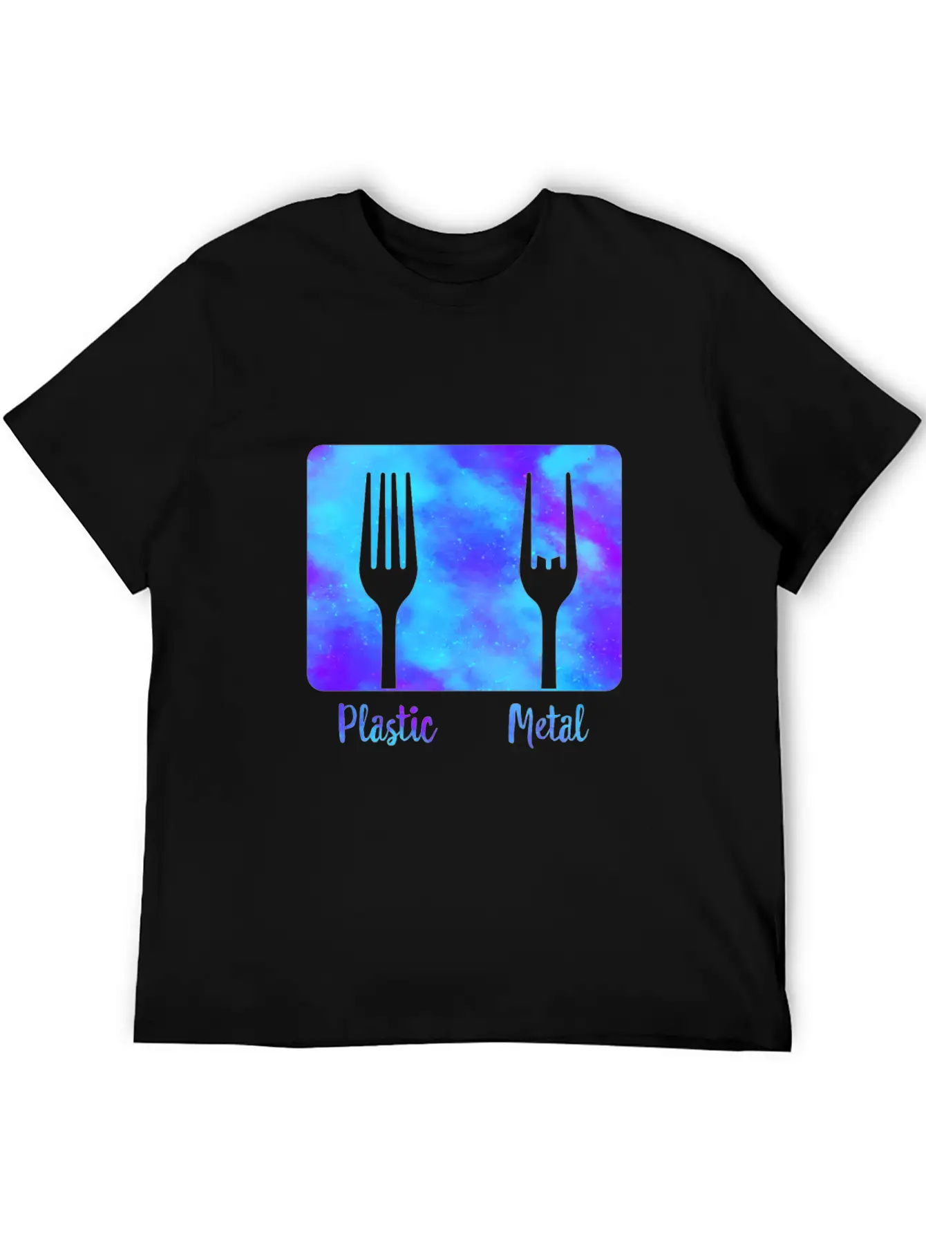 Plastic Fork Metal Fork Fun Shirt, Metal Music Stylish Everyday T-Shirt – Unisex Basic Cotton Tee