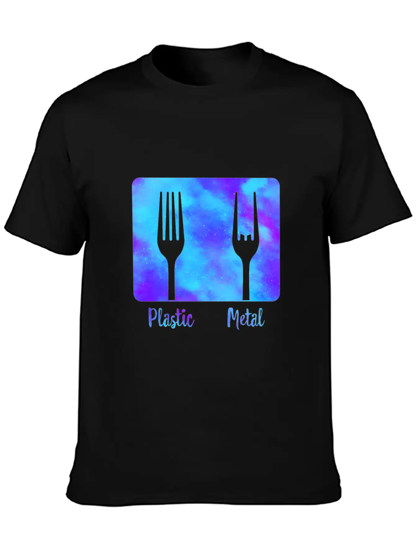 Plastic Fork Metal Fork Fun Shirt, Metal Music Stylish Everyday T-Shirt – Unisex Basic Cotton Tee