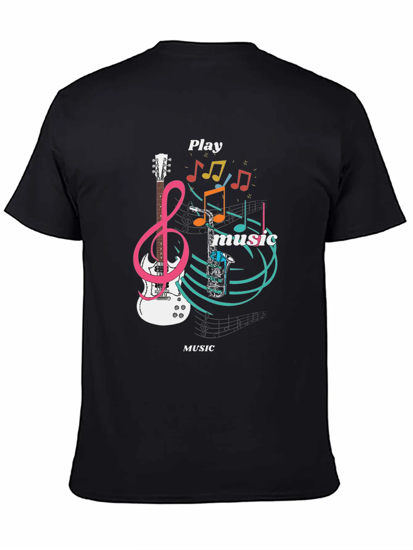 Play Music Comfortable Minimalist Graphic Tee – Summer Style Essential