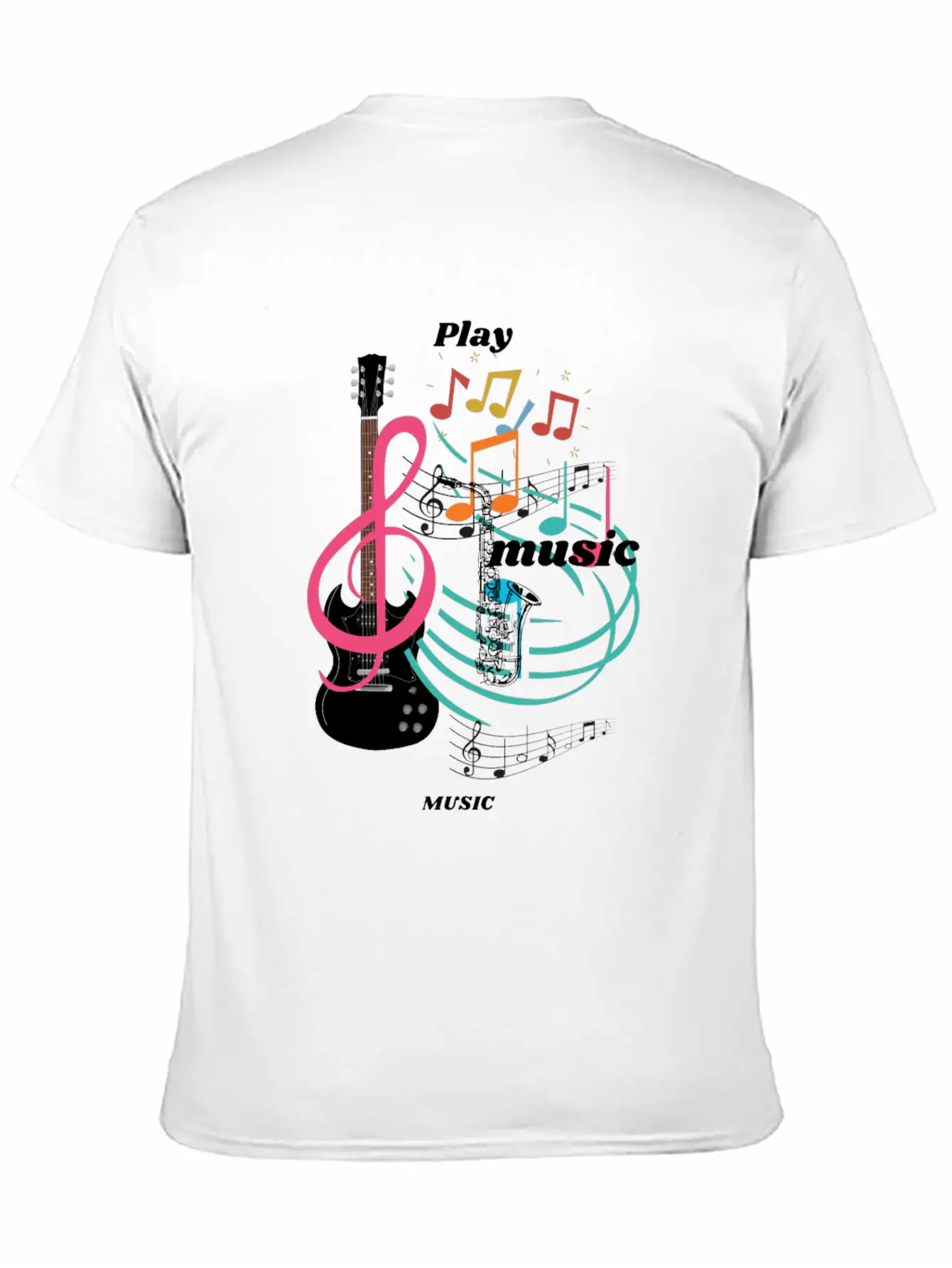 Play Music Comfortable Minimalist Graphic Tee – Summer Style Essential