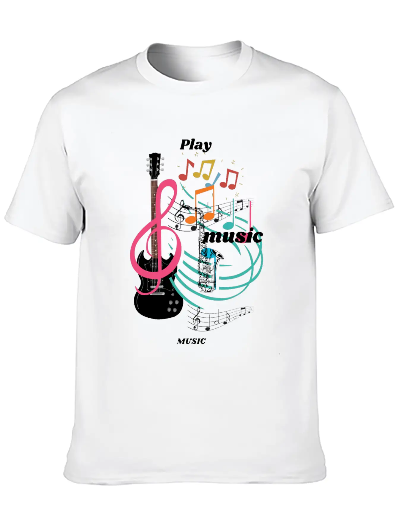 Play Music Comfortable Minimalist Graphic Tee – Summer Style Essential
