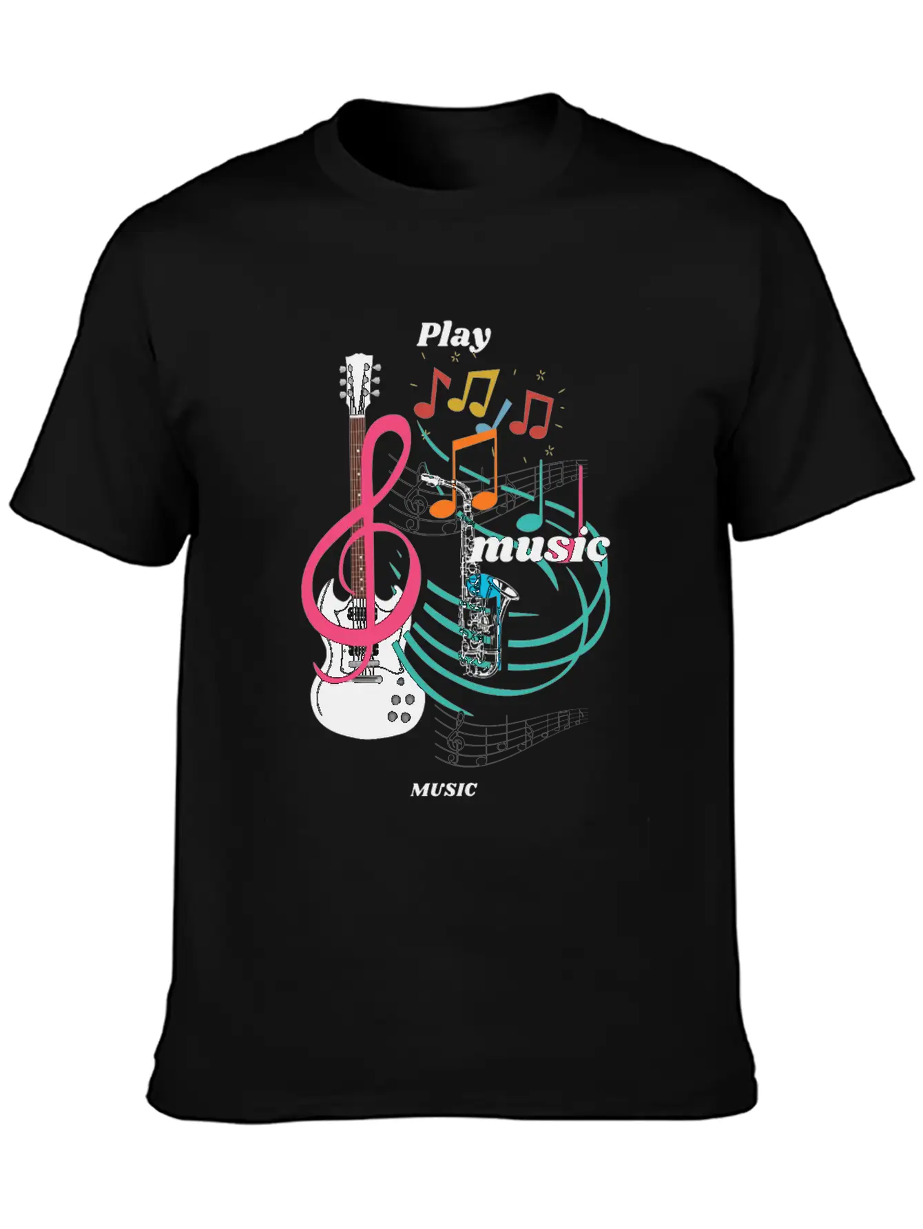 Play Music Comfortable Minimalist Graphic Tee – Summer Style Essential