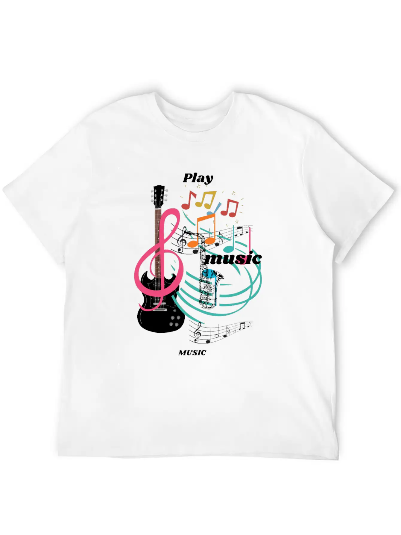 Play Music Comfortable Minimalist Graphic Tee – Summer Style Essential