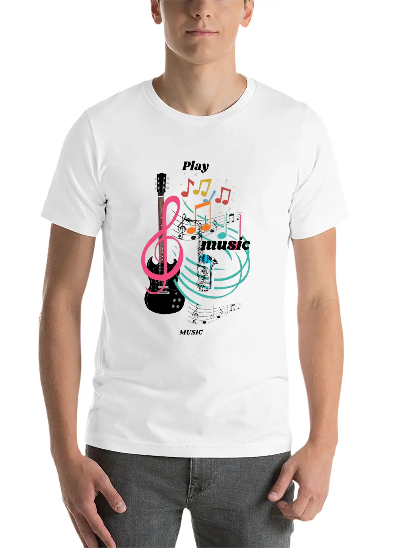 Play Music Comfortable Minimalist Graphic Tee – Summer Style Essential