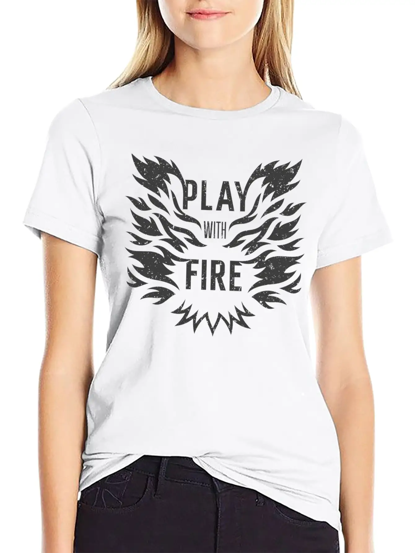 Play With Fire Comfortable Minimalist Graphic Tee – Summer Style Essential