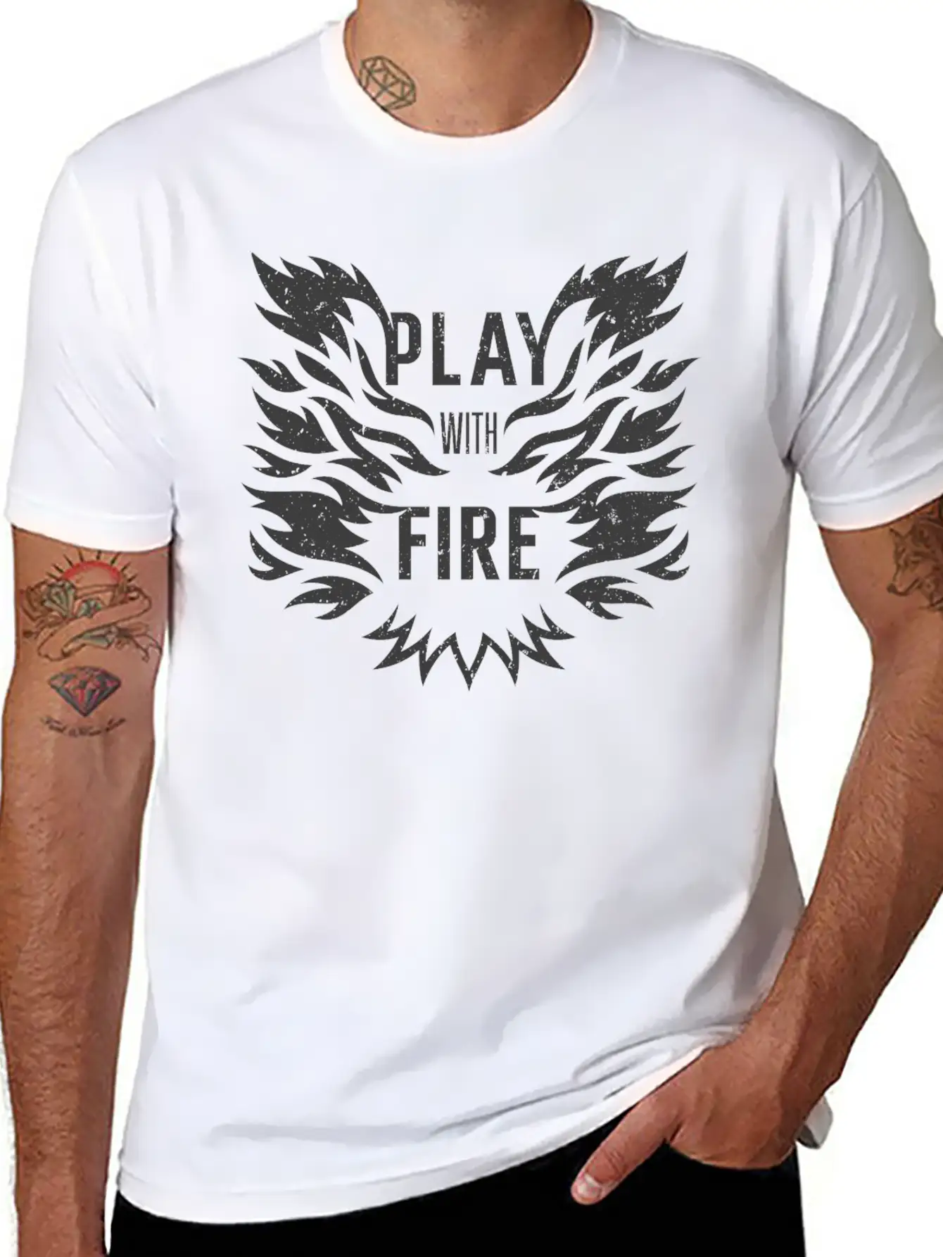 Play With Fire Comfortable Minimalist Graphic Tee – Summer Style Essential