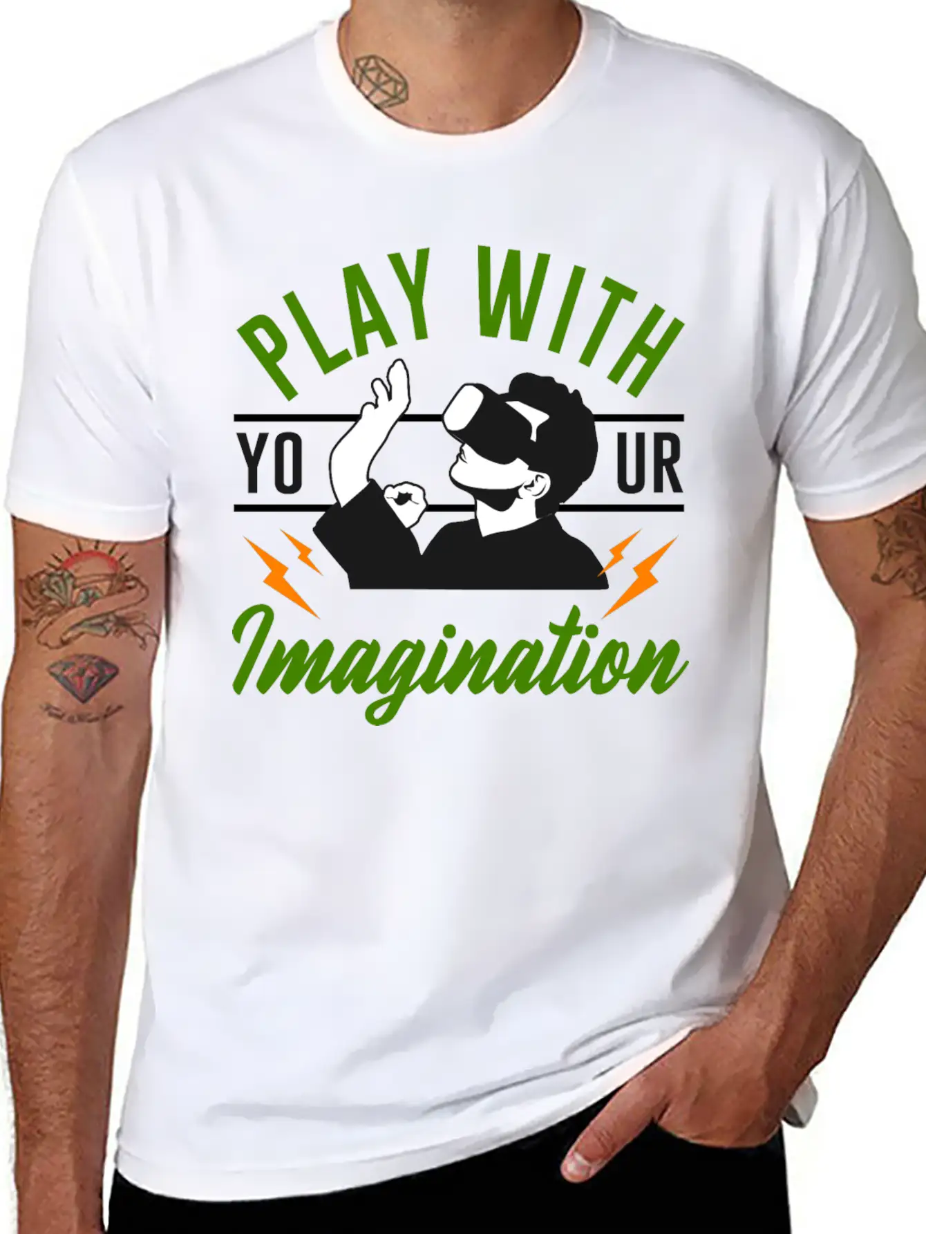 Play With Your Imagination Unisex Short Sleeve Soft Cotton T-Shirt – Casual Everyday Wear