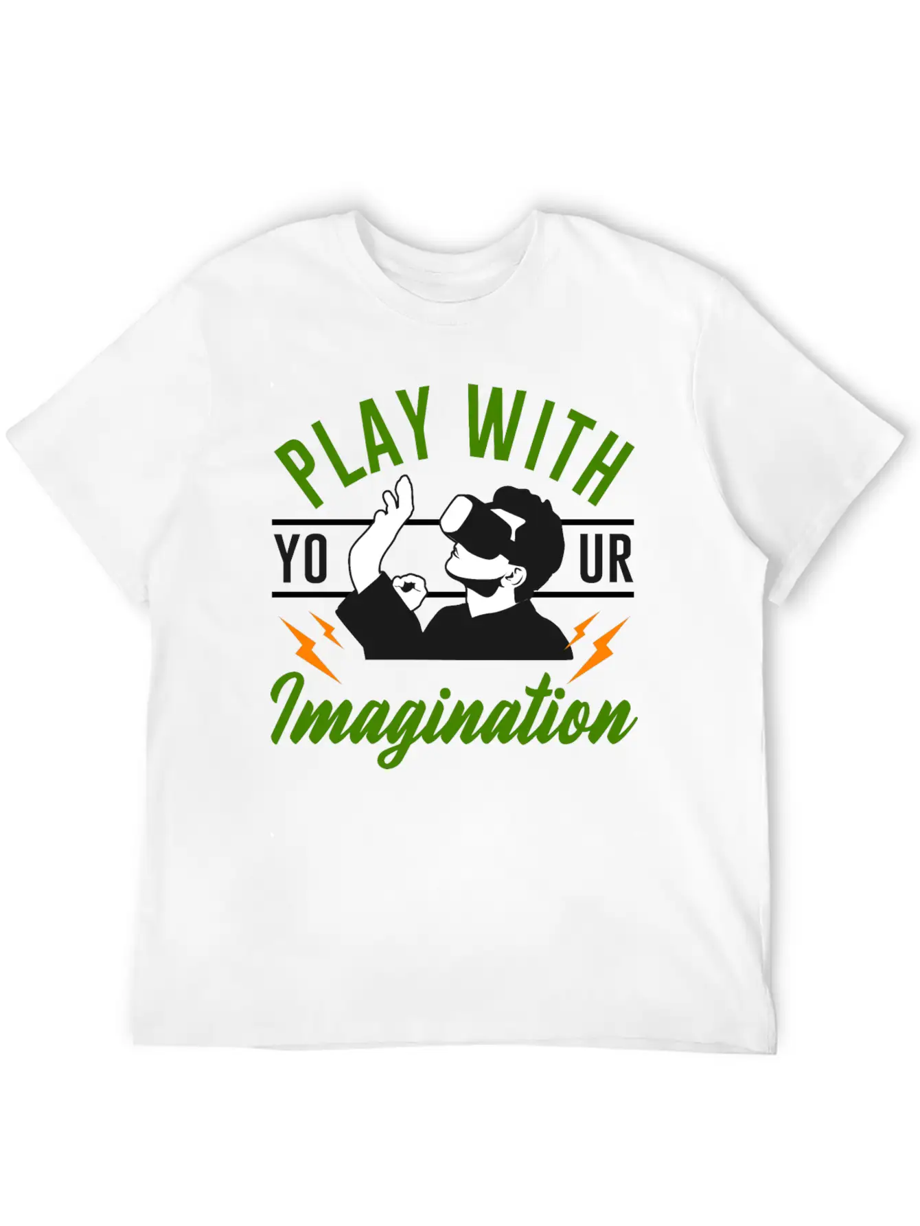 Play With Your Imagination Unisex Short Sleeve Soft Cotton T-Shirt – Casual Everyday Wear