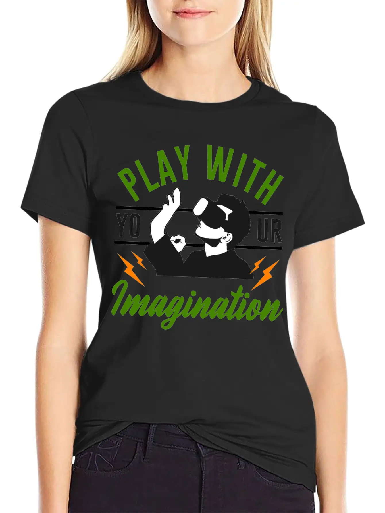 Play With Your Imagination Unisex Short Sleeve Soft Cotton T-Shirt – Casual Everyday Wear