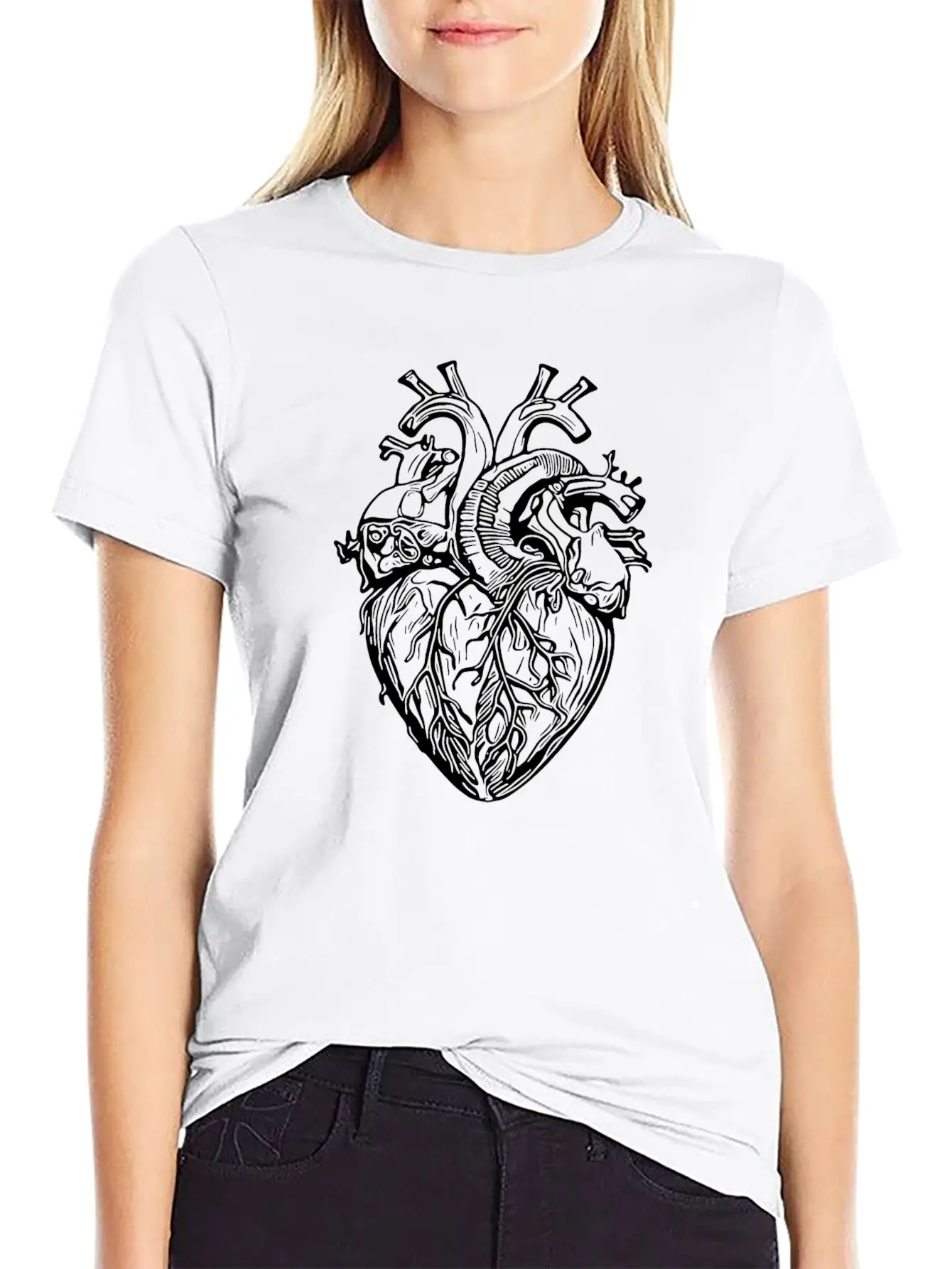 Playful Realistic Tattoo Shape Heart Unisex Casual T-Shirt – Clean Design For Daily Comfort